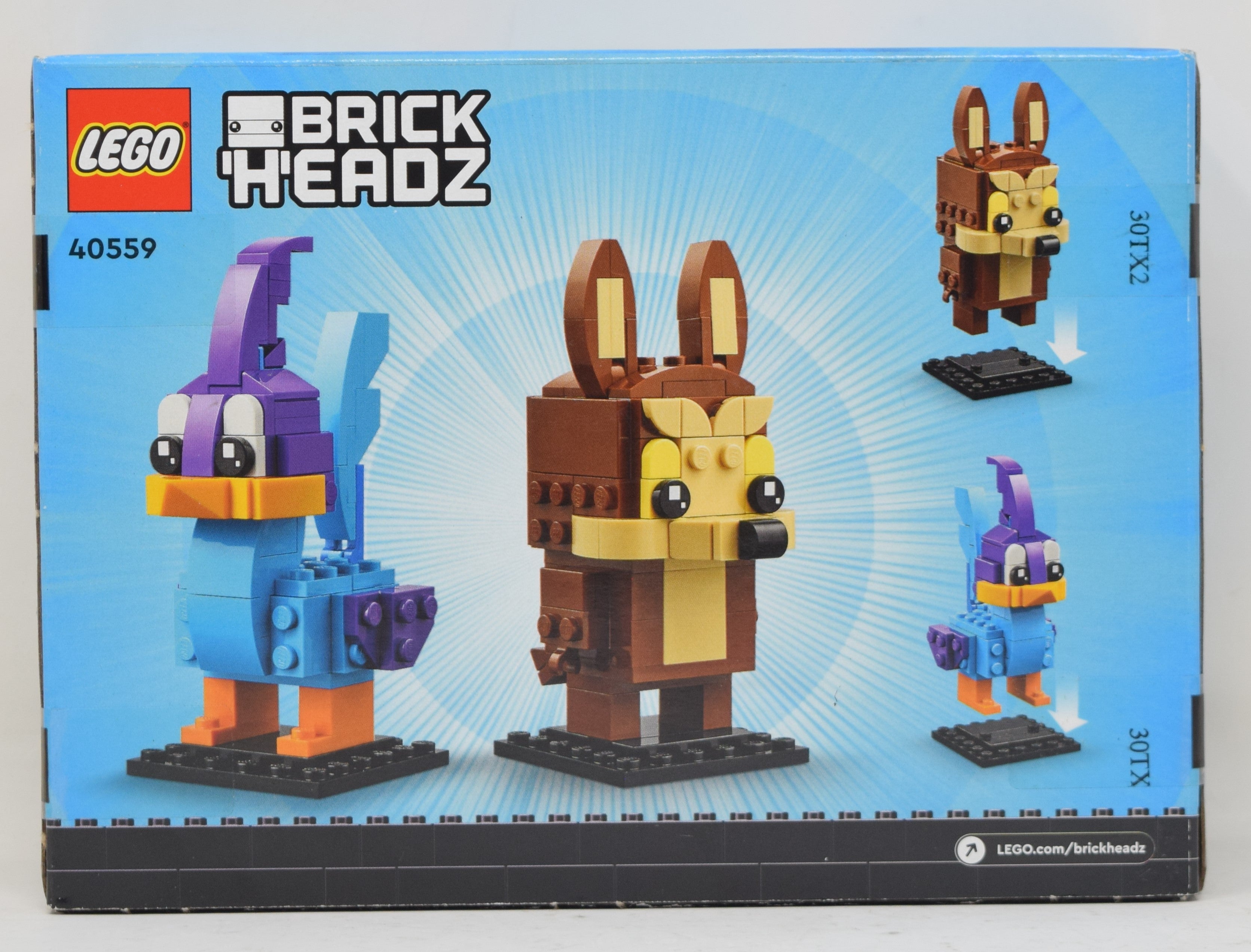 Lego Looney Tunes Roadrunner Wile E Coyote Brickheadz Set 40559 New