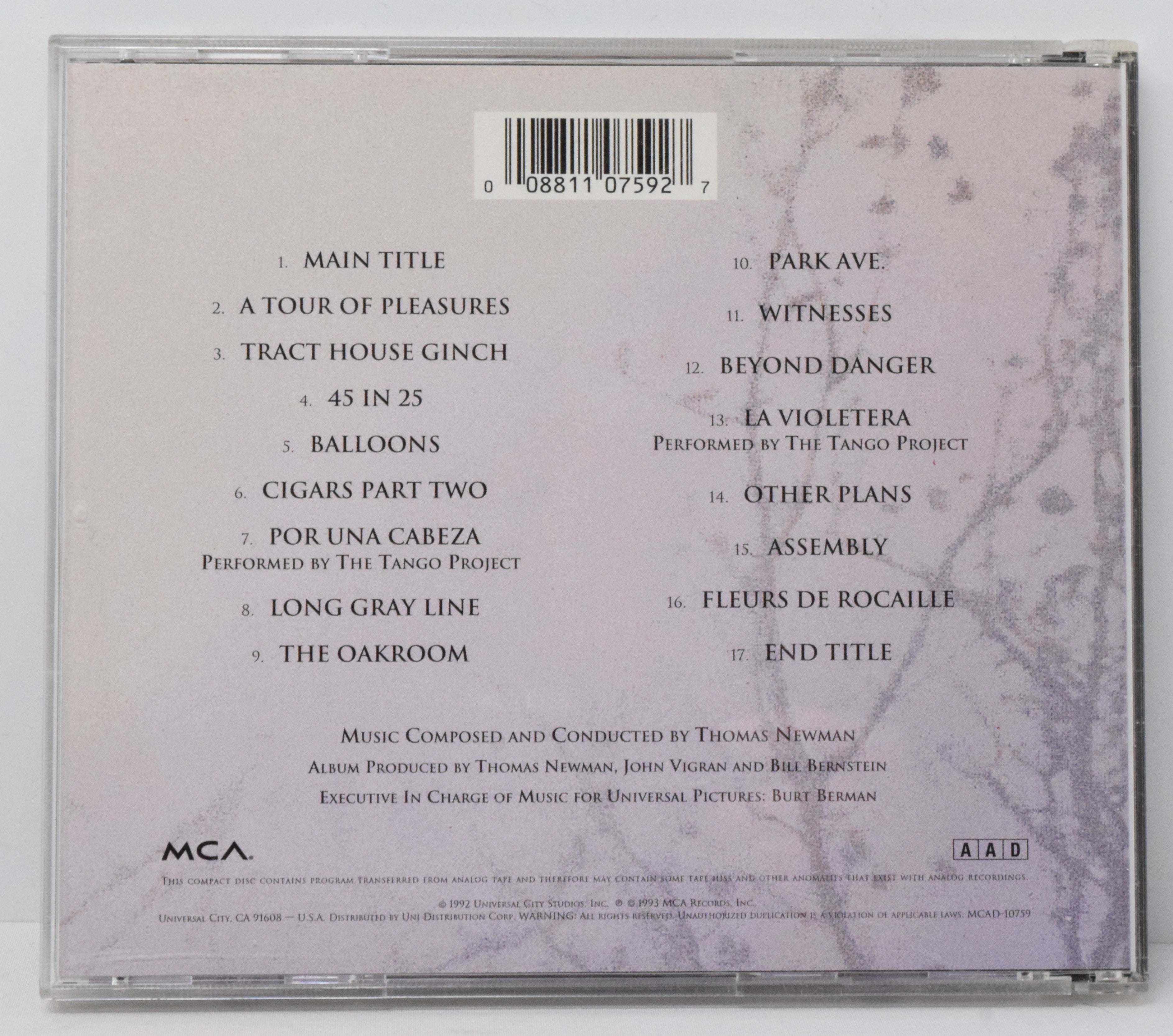 Scent Of A Woman Soundtrack CD Thomas Newman