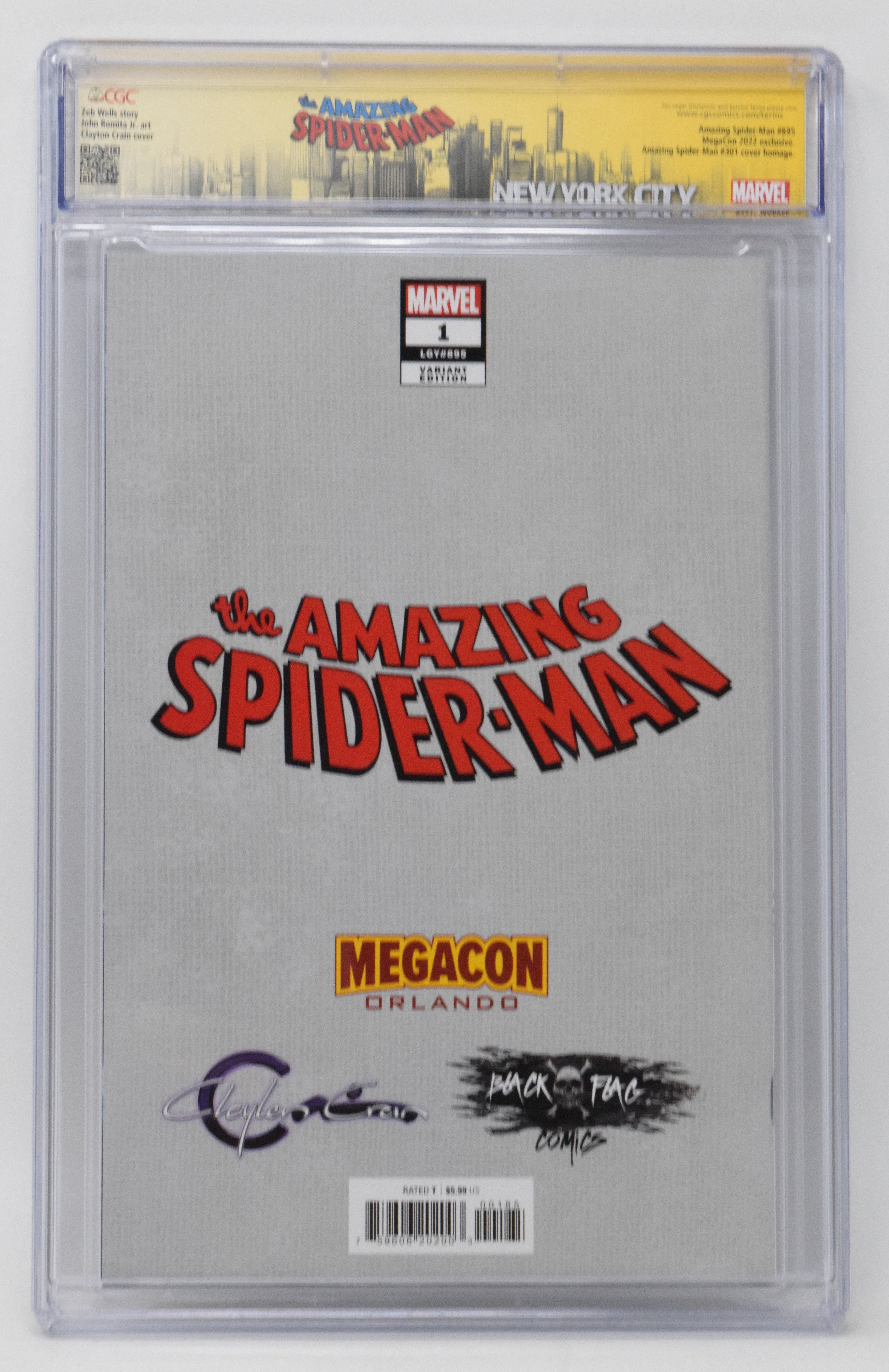 Amazing Spider-Man 1 Marvel 2022 CGC SS Clayton Crain Signed Remark 300