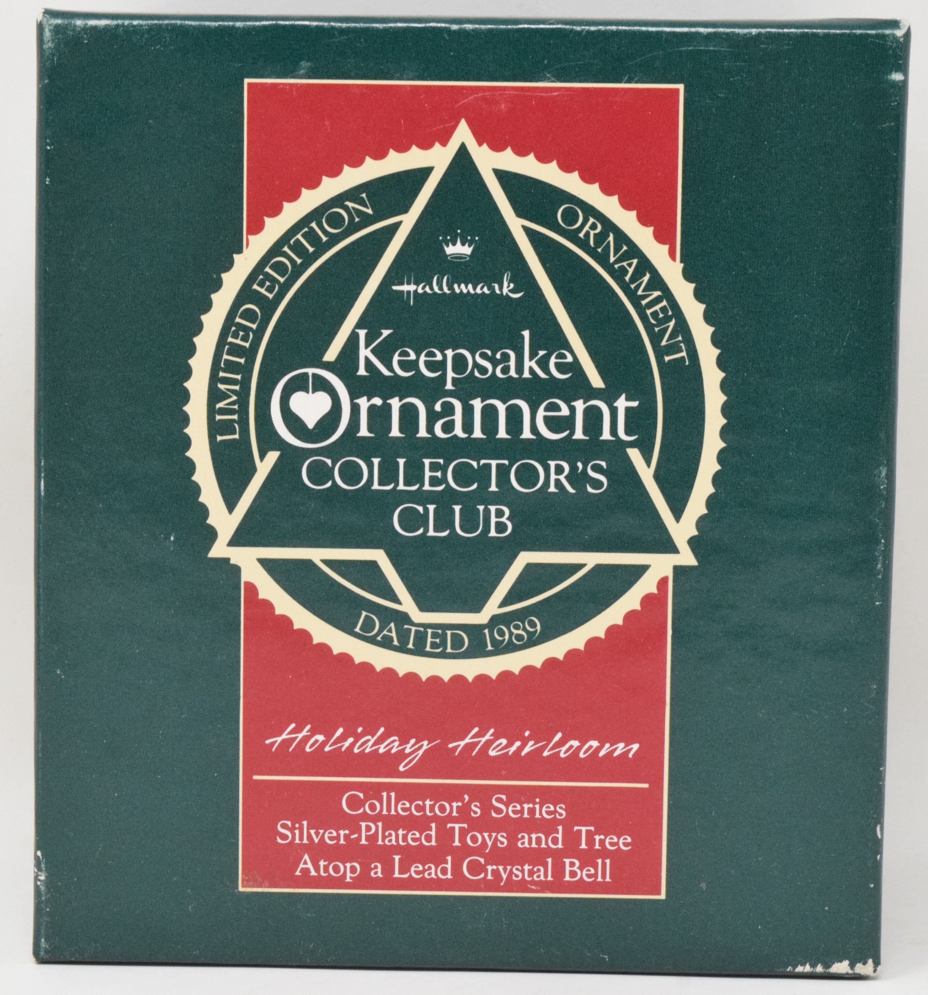 Hallmark Ornament Collectors Club Silver Plate Tree Crytal Bell Christmas 1989