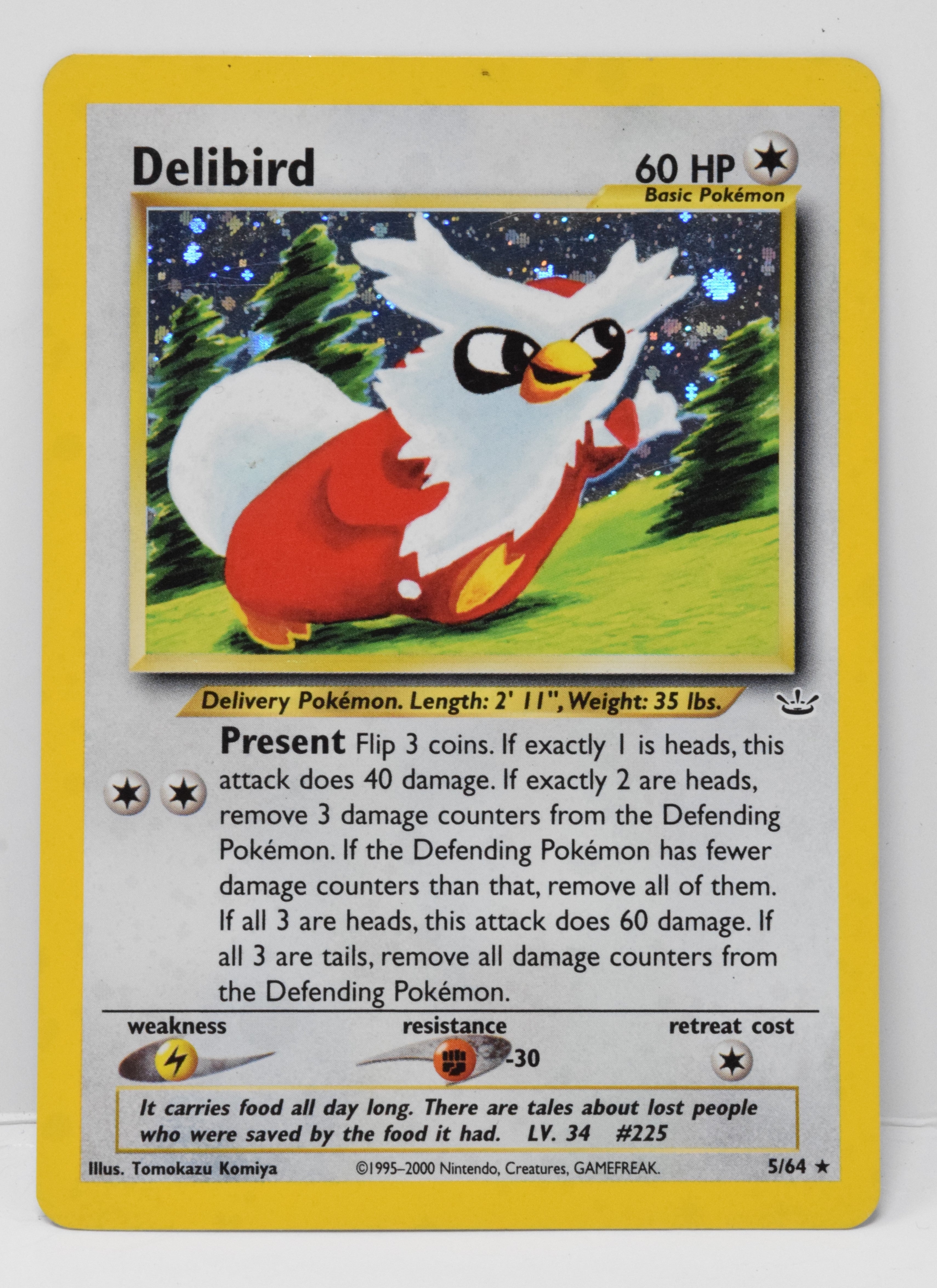 pokemon cards neo Pokemon Card Delibird Holo Neo Revalation 5/64 LP