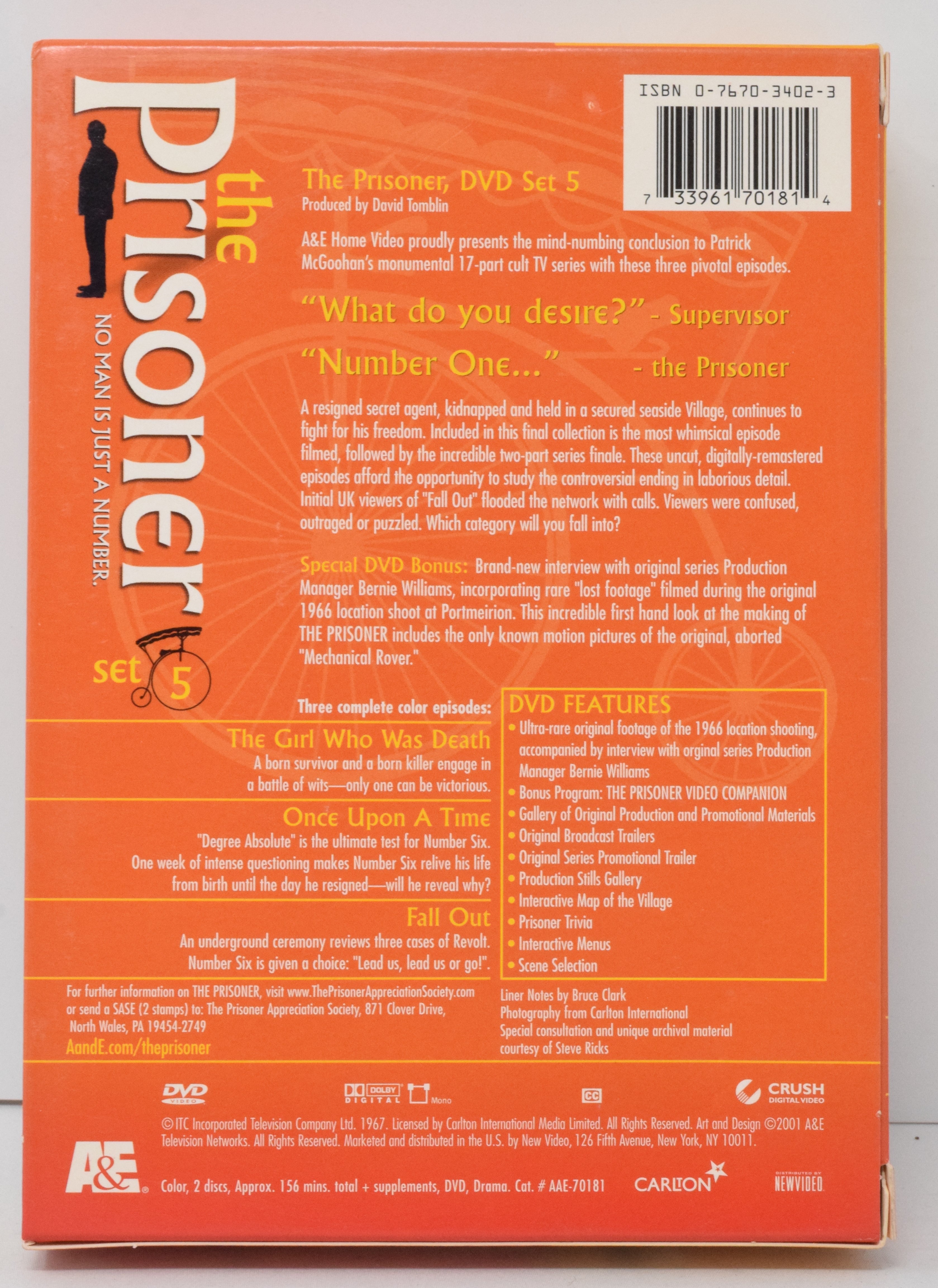The Prisoner DVD Set 5
