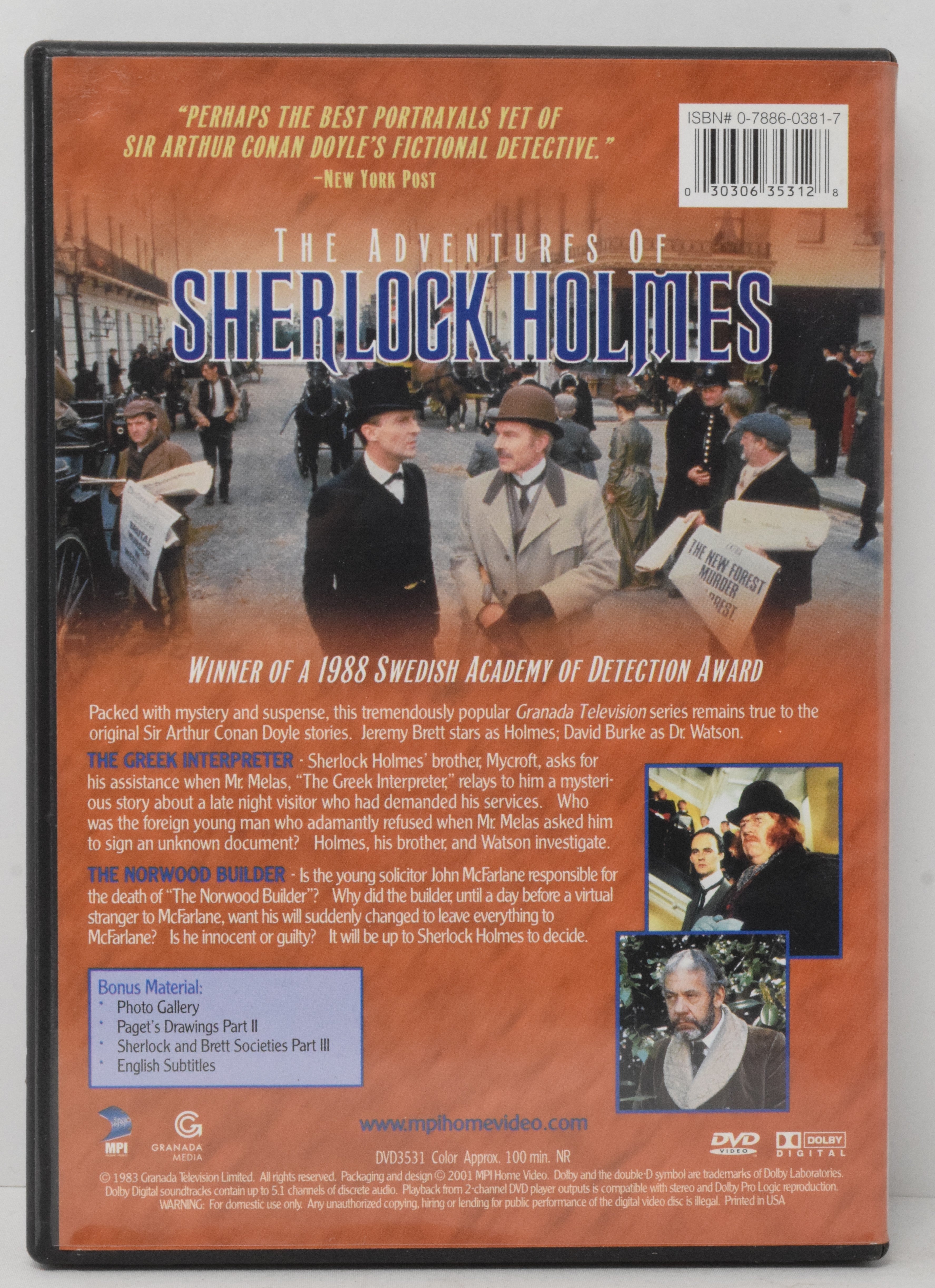 The Adventures of Sherlock Homes DVD Volume Four