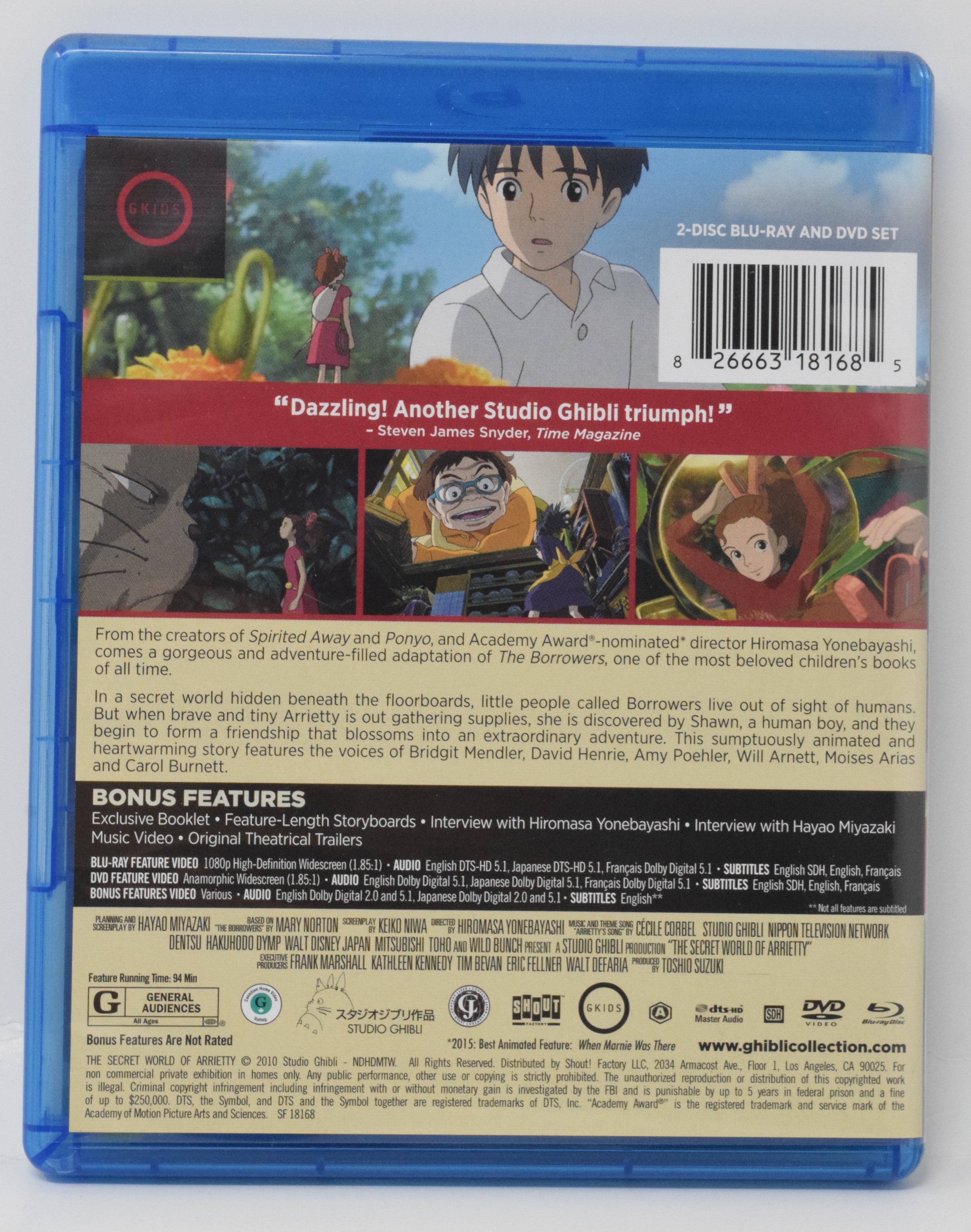 The Secret World of Arrietty DVD Blu-ray