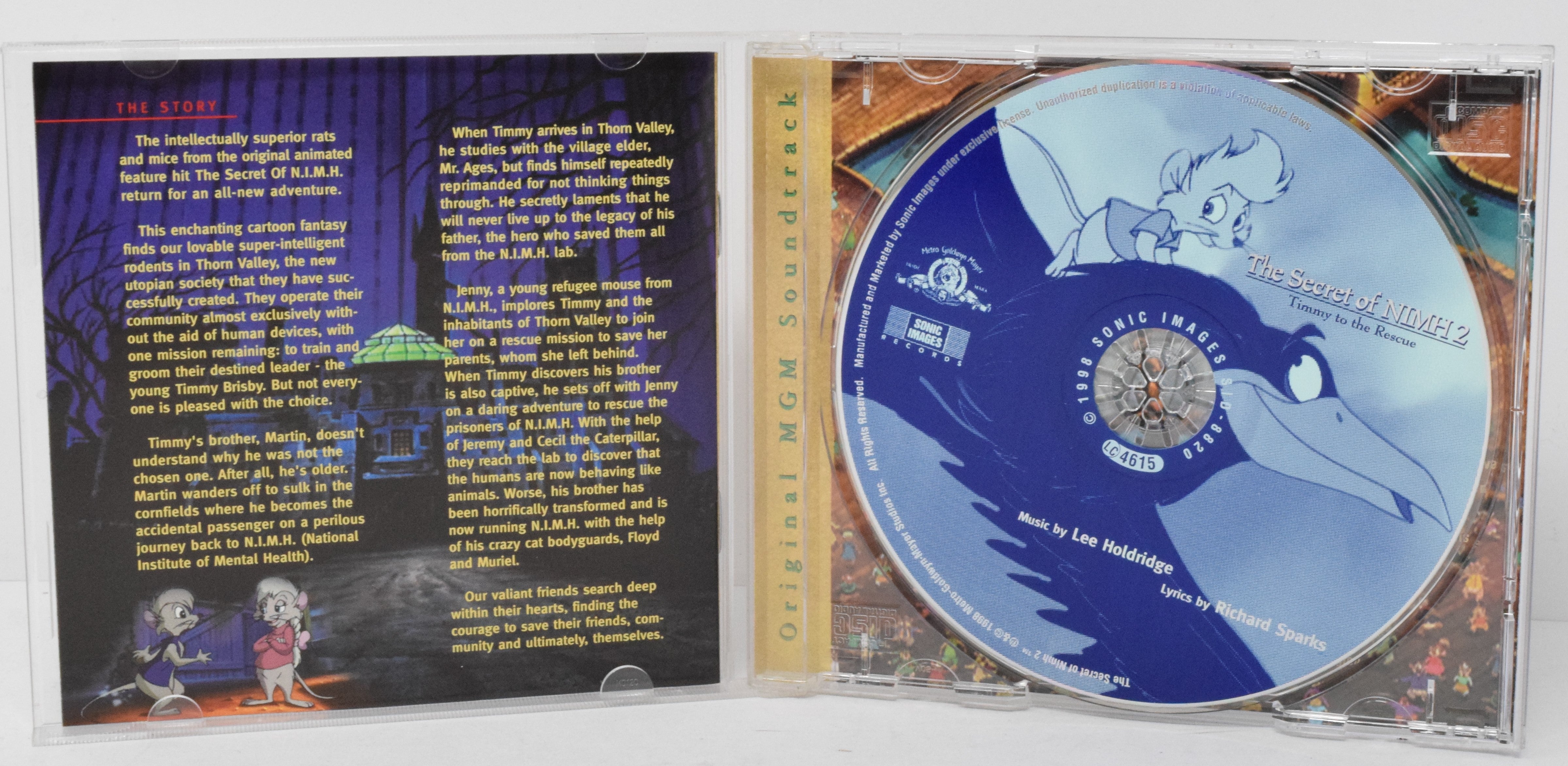 The Secret Of NIMH 2 Timmy To Rescue Soundtrack CD Lee Holdridge Sonic Images