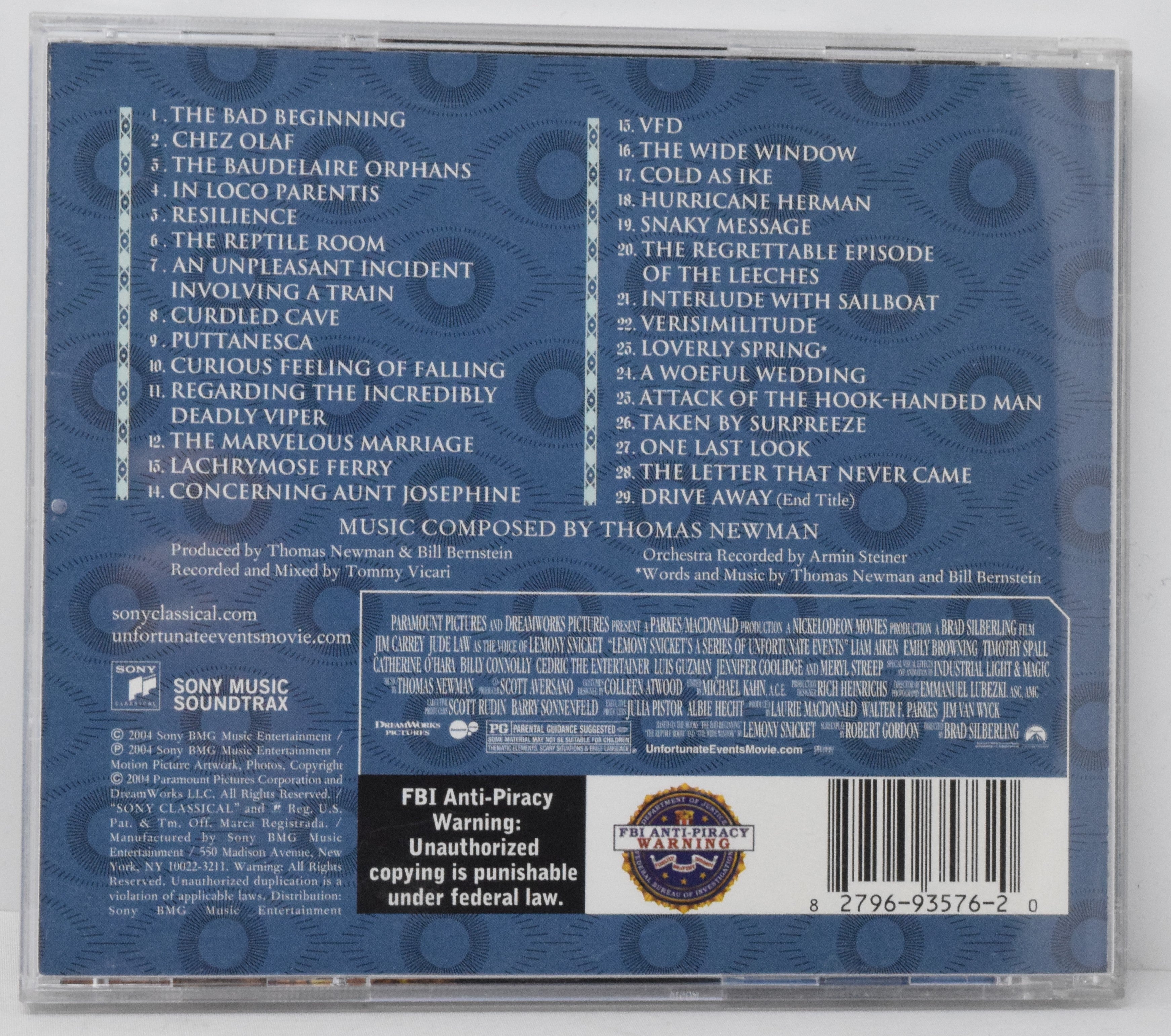 A Series Of Unfortunate Events Soundtrack CD Thomas Newman Sony