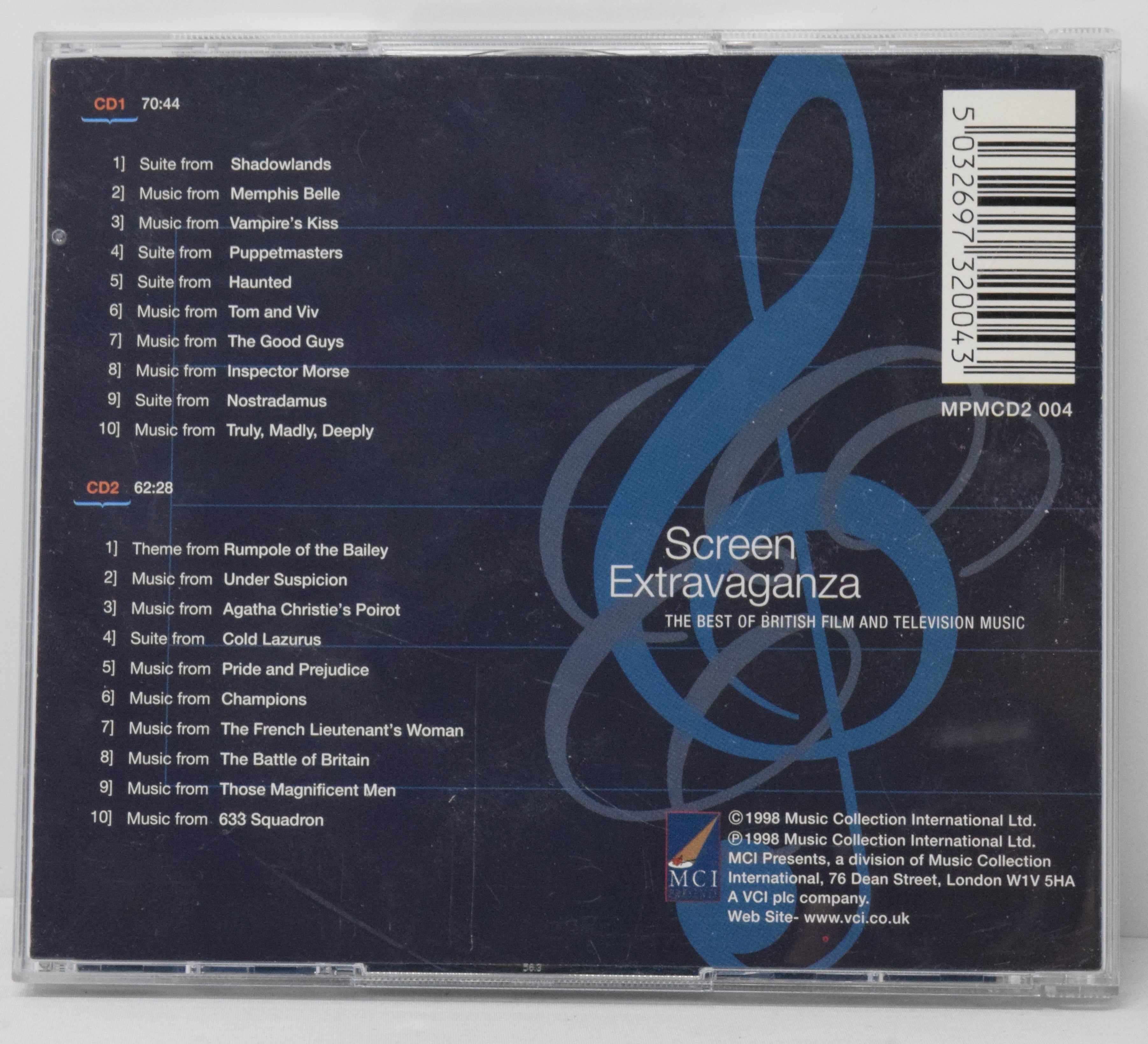 Screen Extravaganza British Film Soundtrack CD National Symphony Orchestra MCI