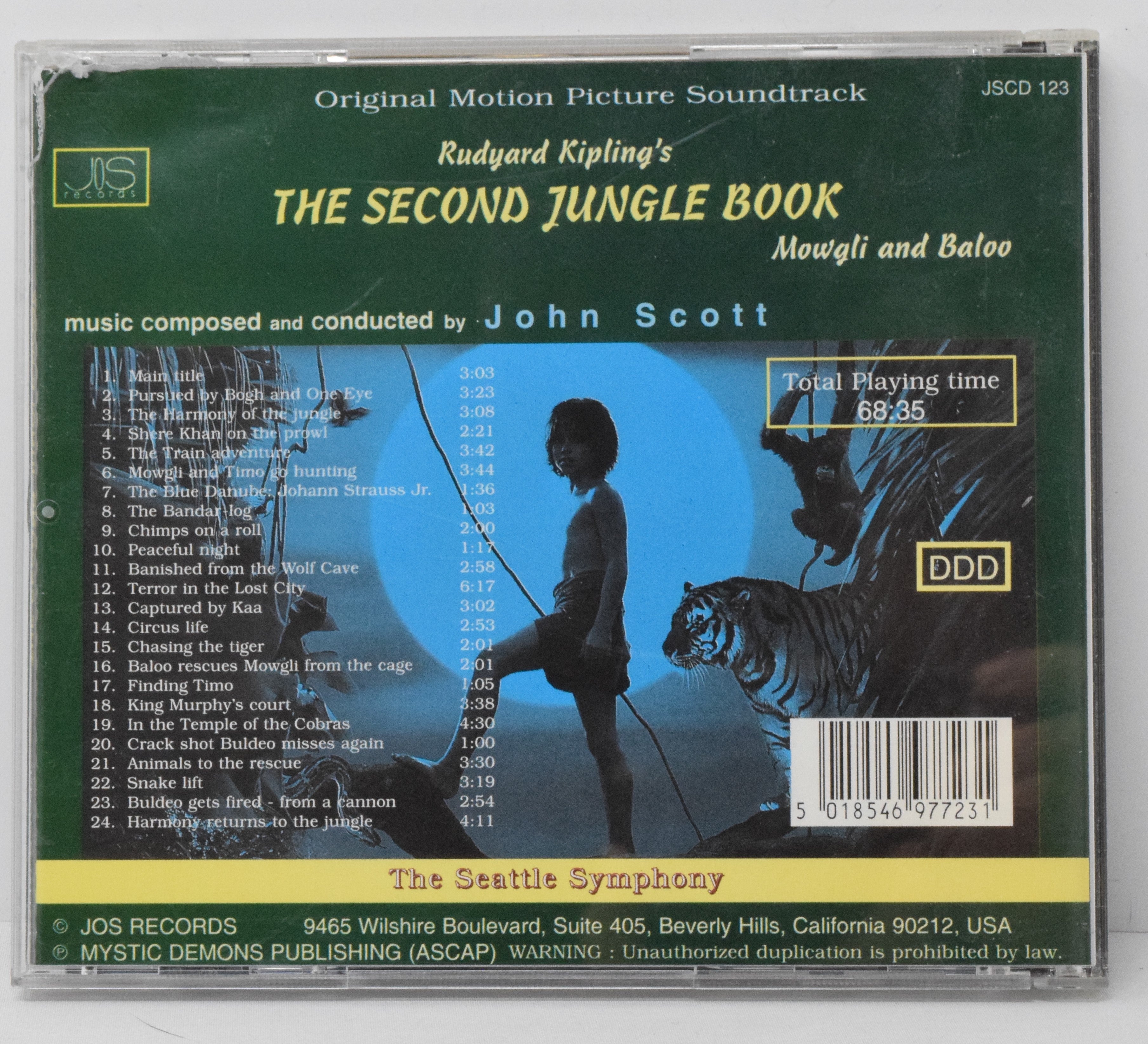 The Second Jungle Book Soundtrack CD John Scott Seattle Symphony JOS