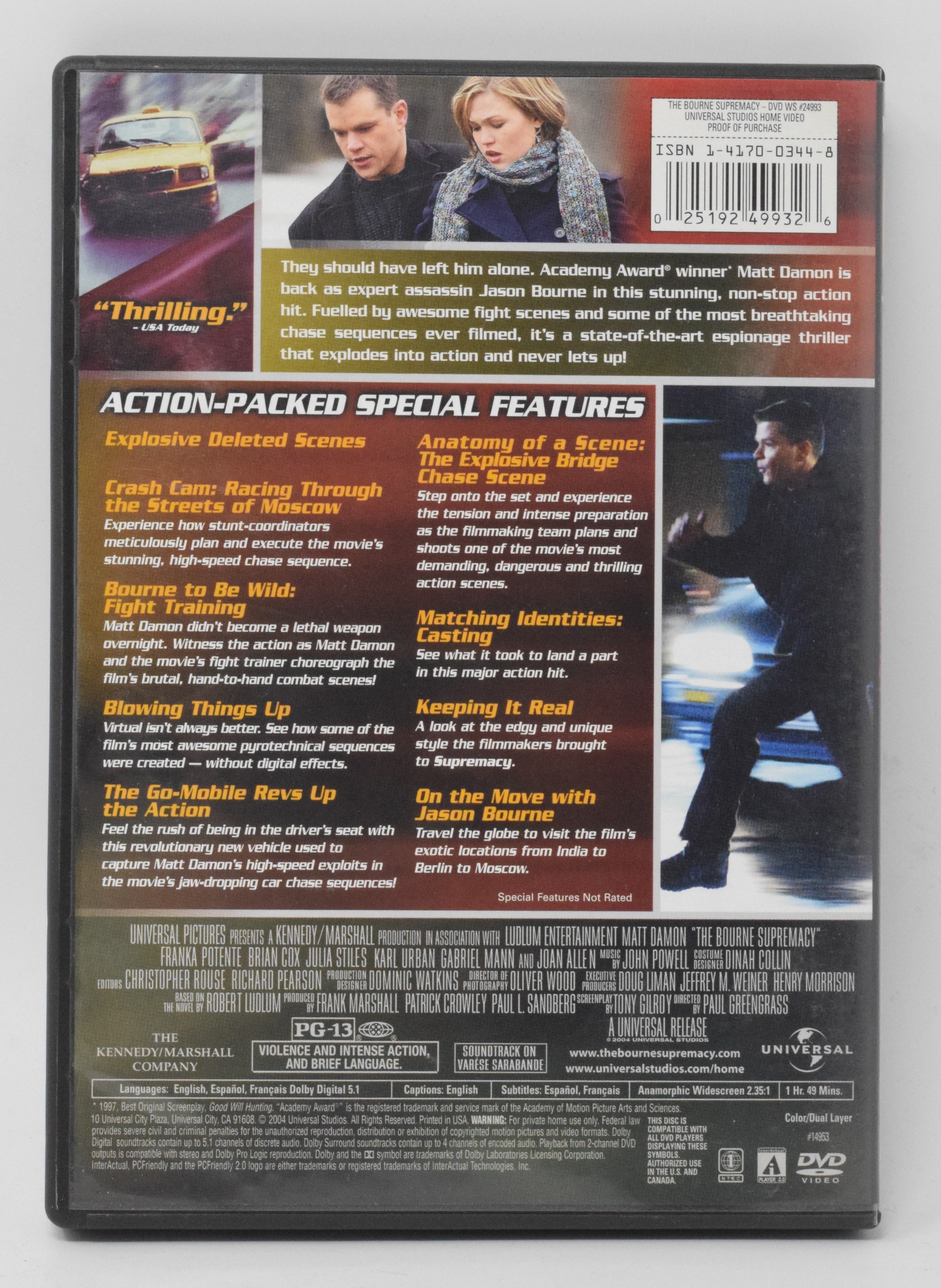 The Bourne Supremacy DVD Matt Damon