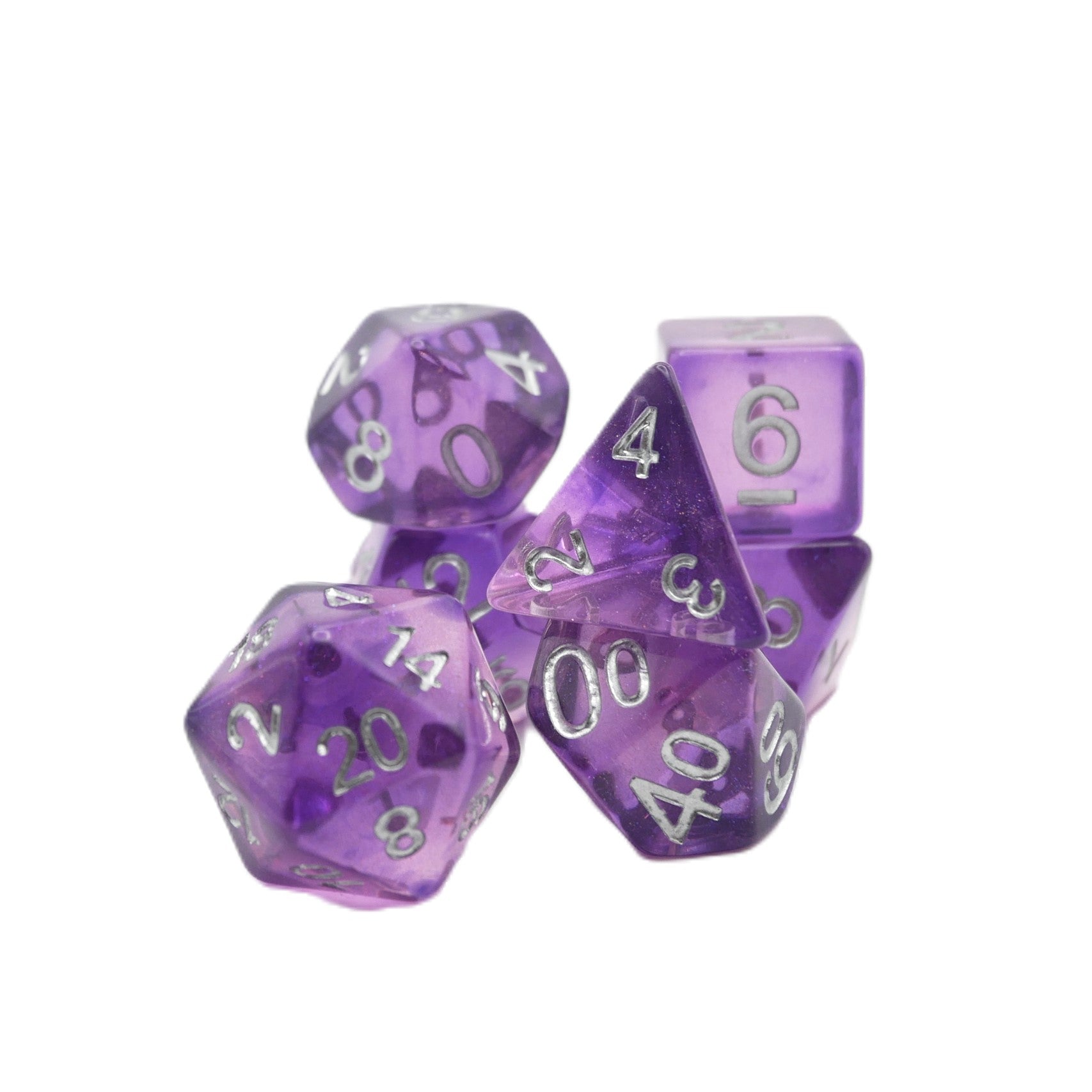 Dancing Lavender - 7 Piece DnD Dice Set | Acrylic RPG Gaming Dice