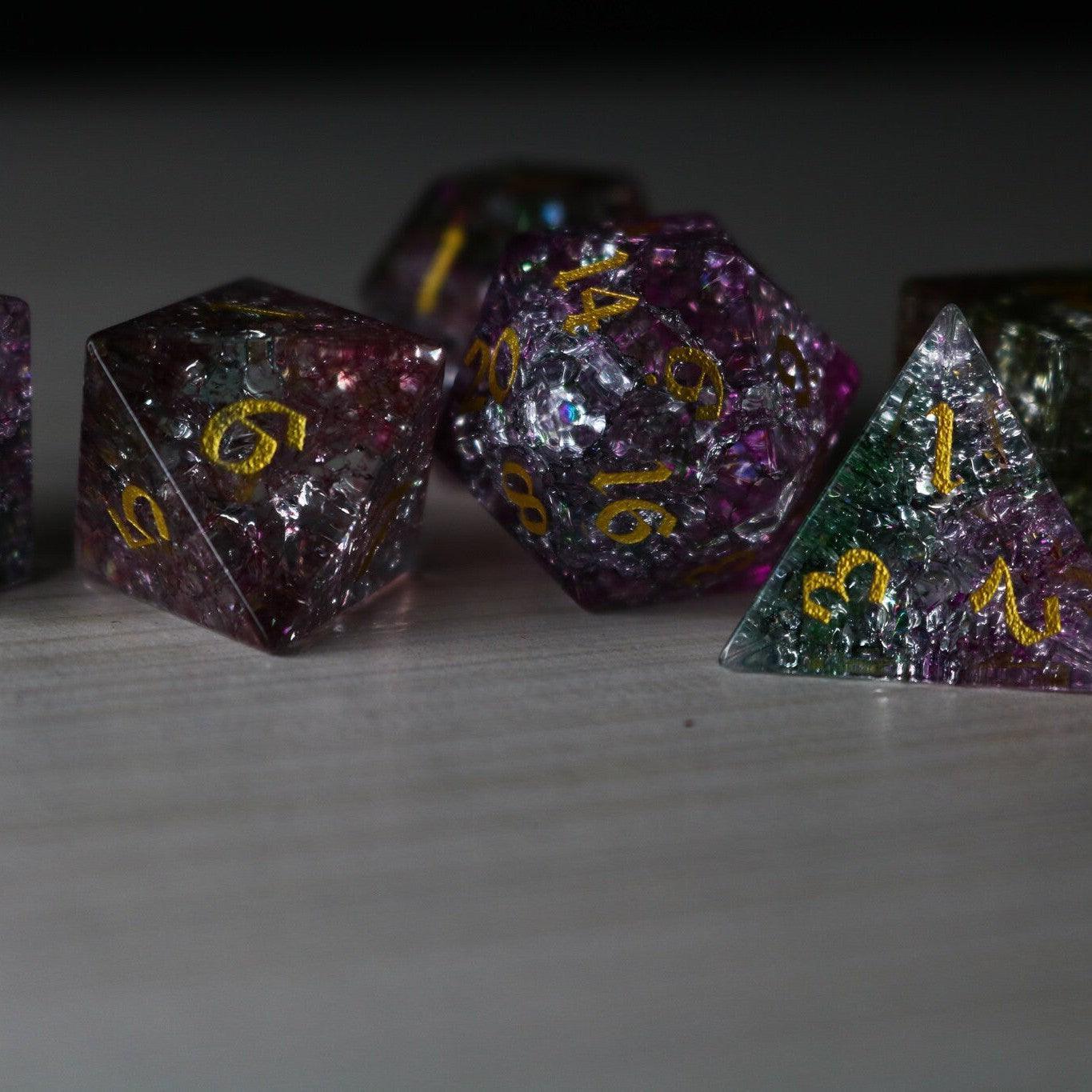 Dark Nox Forge Fire Glass DND Dice Set