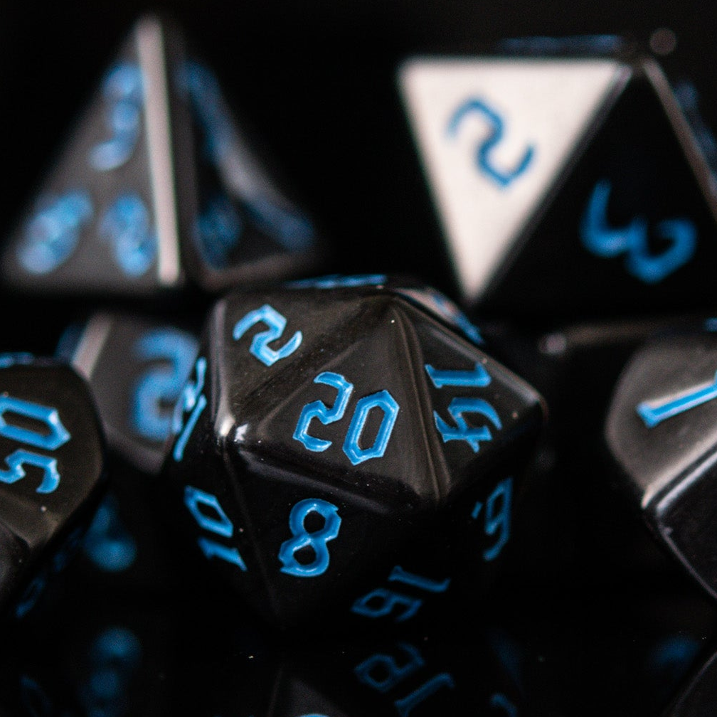 Dark Cathedral Blue Acrylic Dice Set