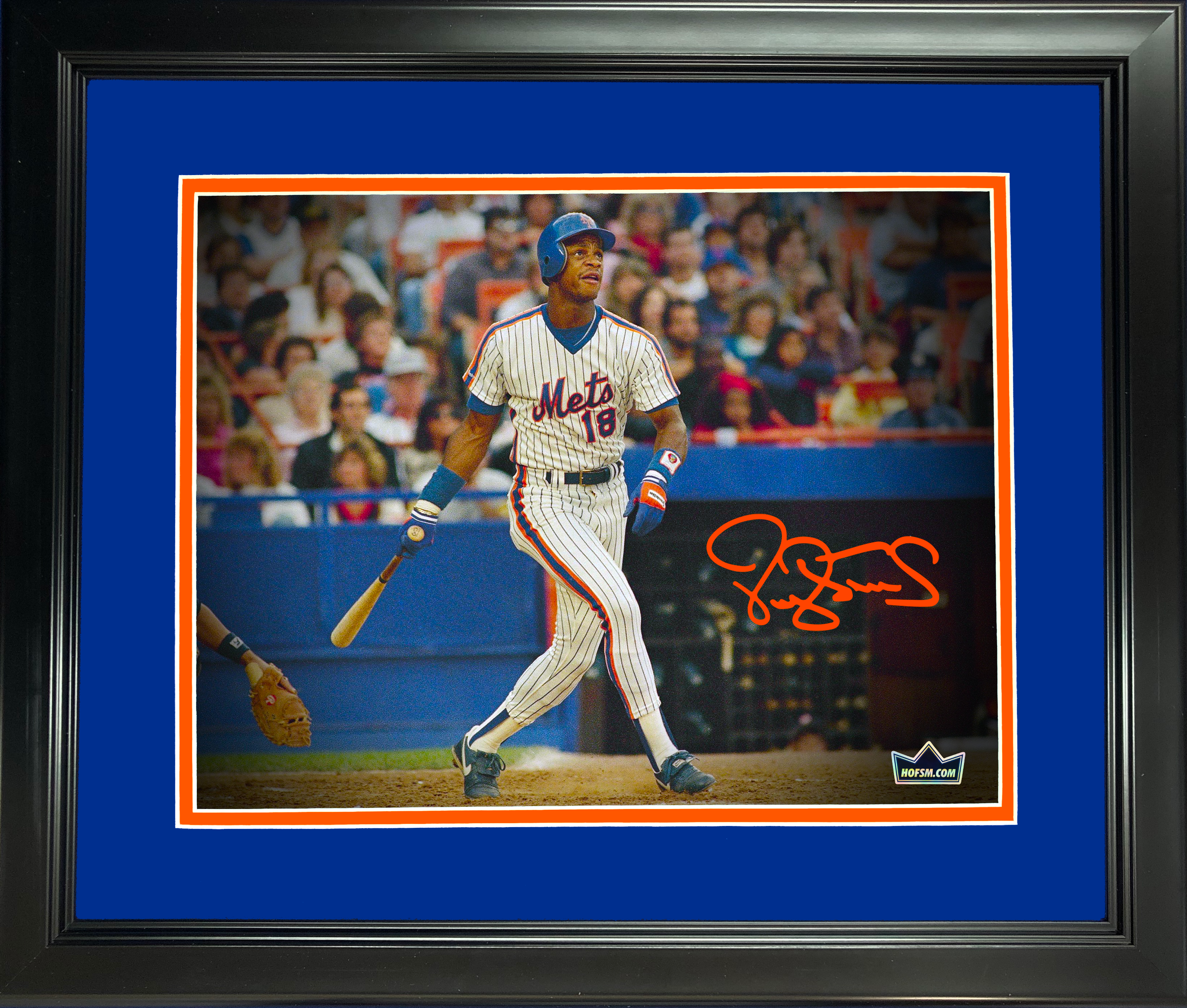 Framed Darryl Strawberry New York Mets Facsimile Laser Engraved Signature Auto 11"x14" Baseball Photo HOFSM Holo