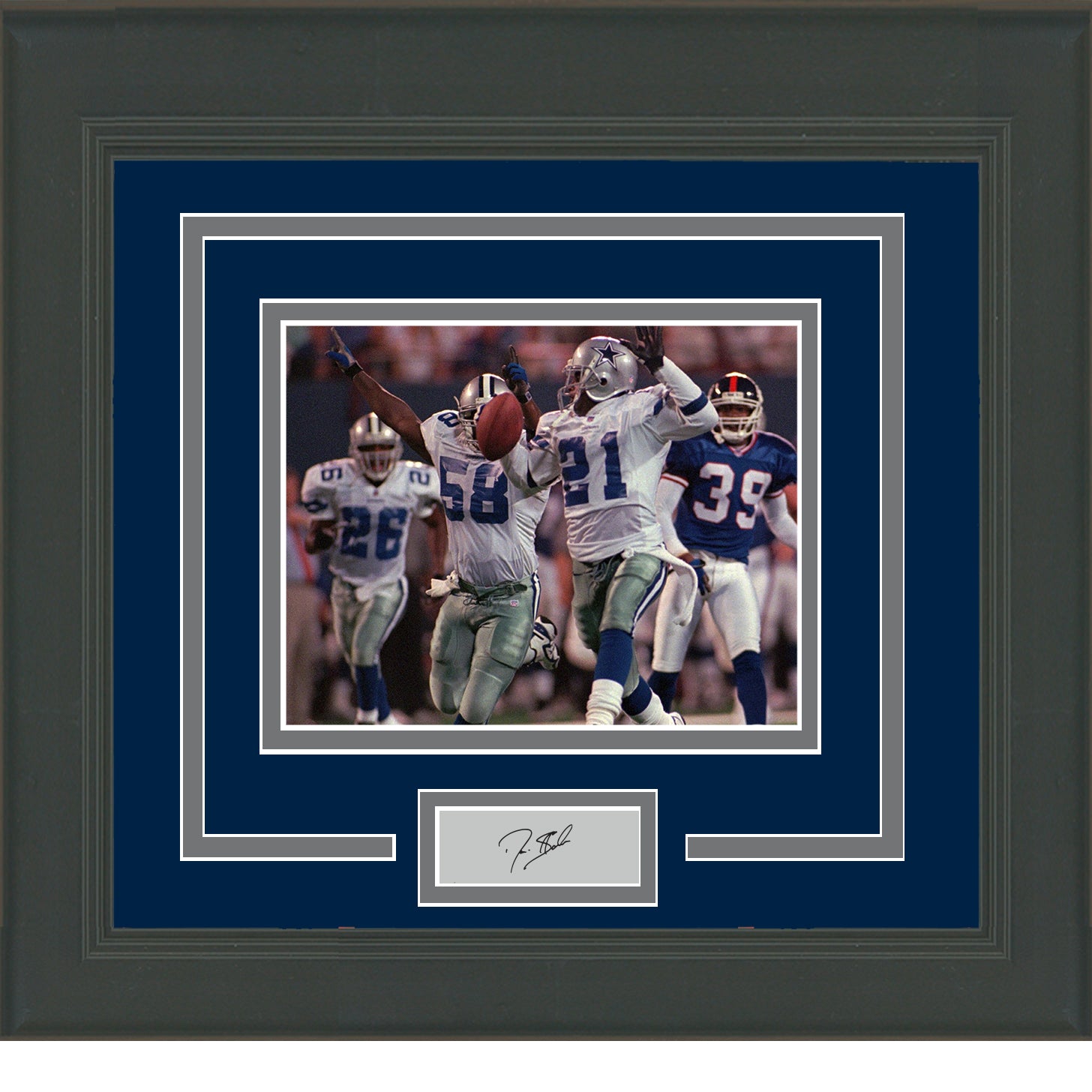 Framed Deion Sanders Facsimile Laser Engraved Signature Auto Dallas Cowboys 11x14 Football Photo