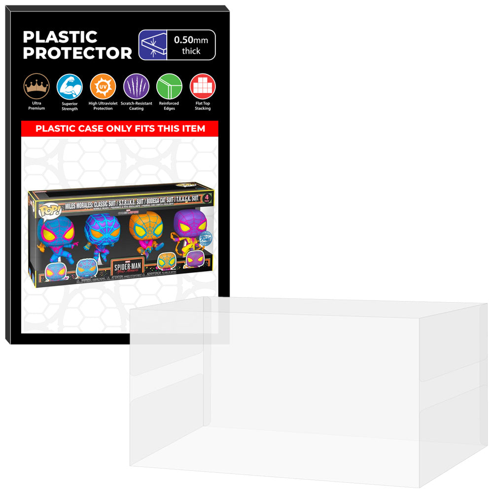 Pop Protector for 4 Pack Miles Morales Spider-Man Blacklight Funko Pop
