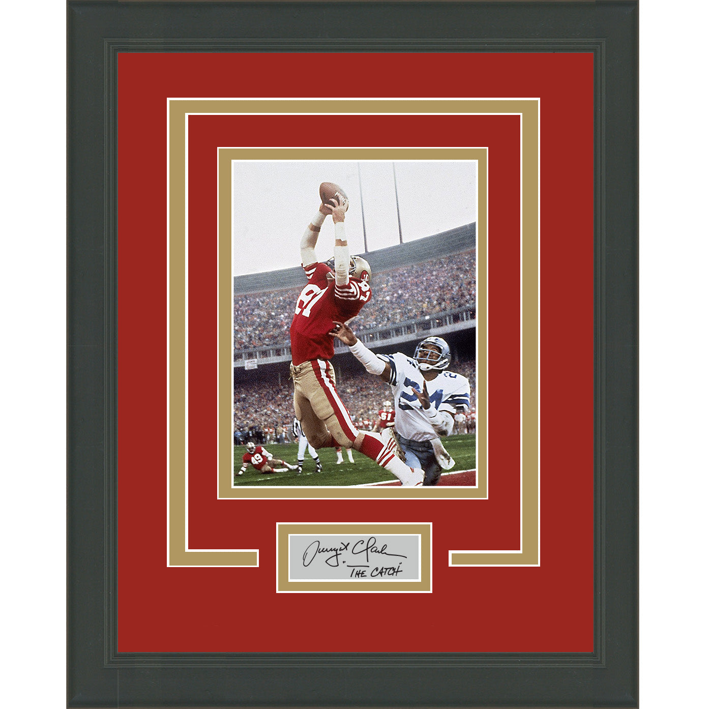 Framed Dwight Clark The Catch Facsimile Laser Engraved Signature Auto San Francisco 49ers 11x14 Football Photo