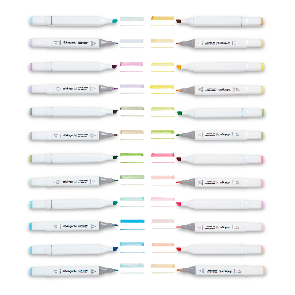 Double-Ended Alcohol Markers 24 Pastel Colors