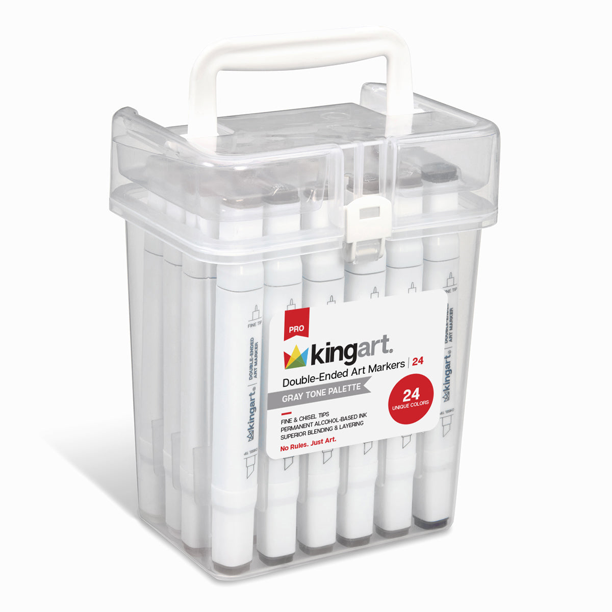 Double-Ended Alcohol Markers 24 Gray Tone Colors