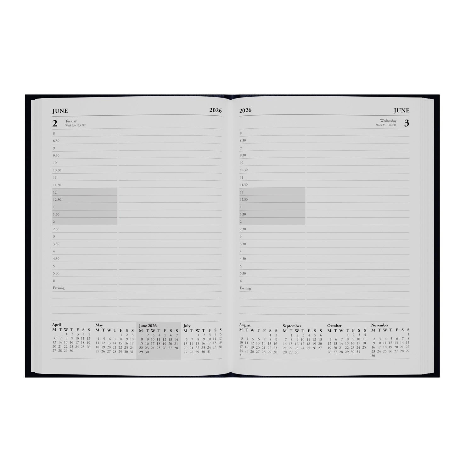 Essential - A5 Day-to-Page Diary with Appointments - 2026 Calendar Year Planner