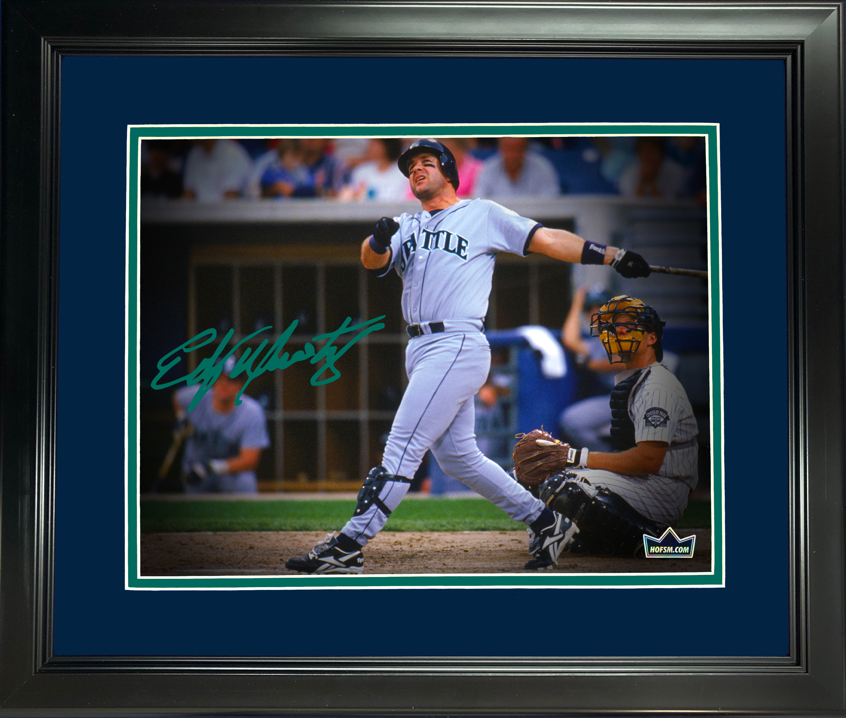 Framed Edgar Martinez Seattle Mariners Facsimile Laser Engraved Signature Auto 11"x14" Baseball Photo HOFSM Holo