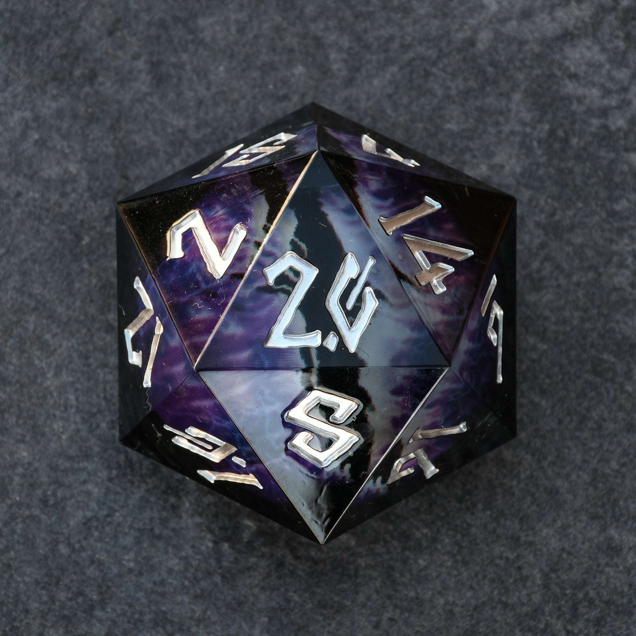 Enchanted Dragon (Black/Silver) Liquid Core 30mm D20