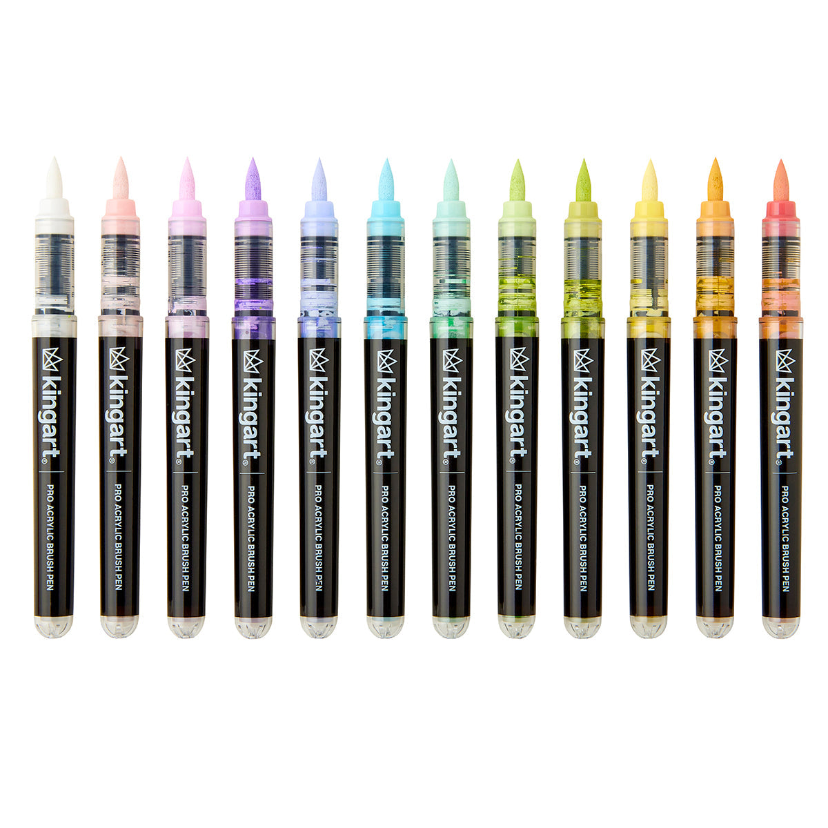 Acrylic Brush Tip Pens 12 Pastel Colors