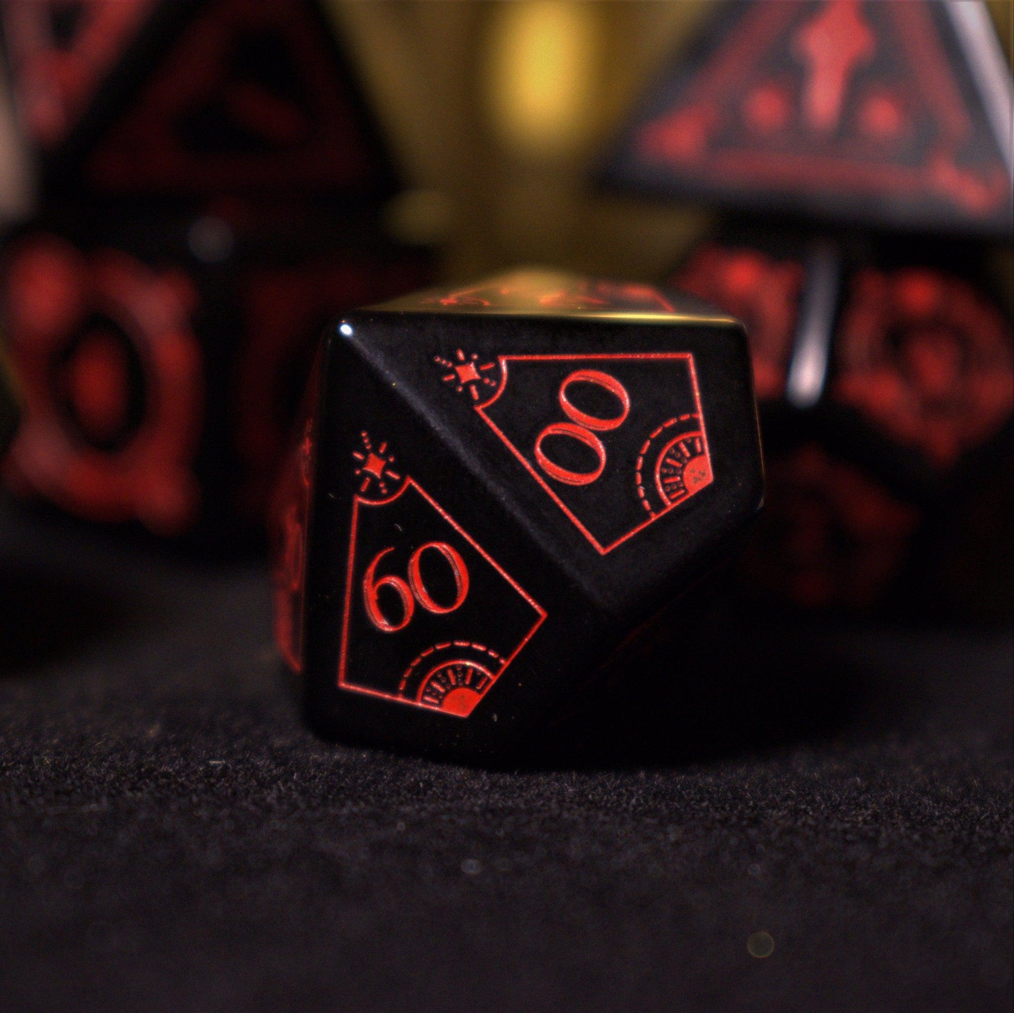 Fabled Mark Obsidian Stone Dice Set