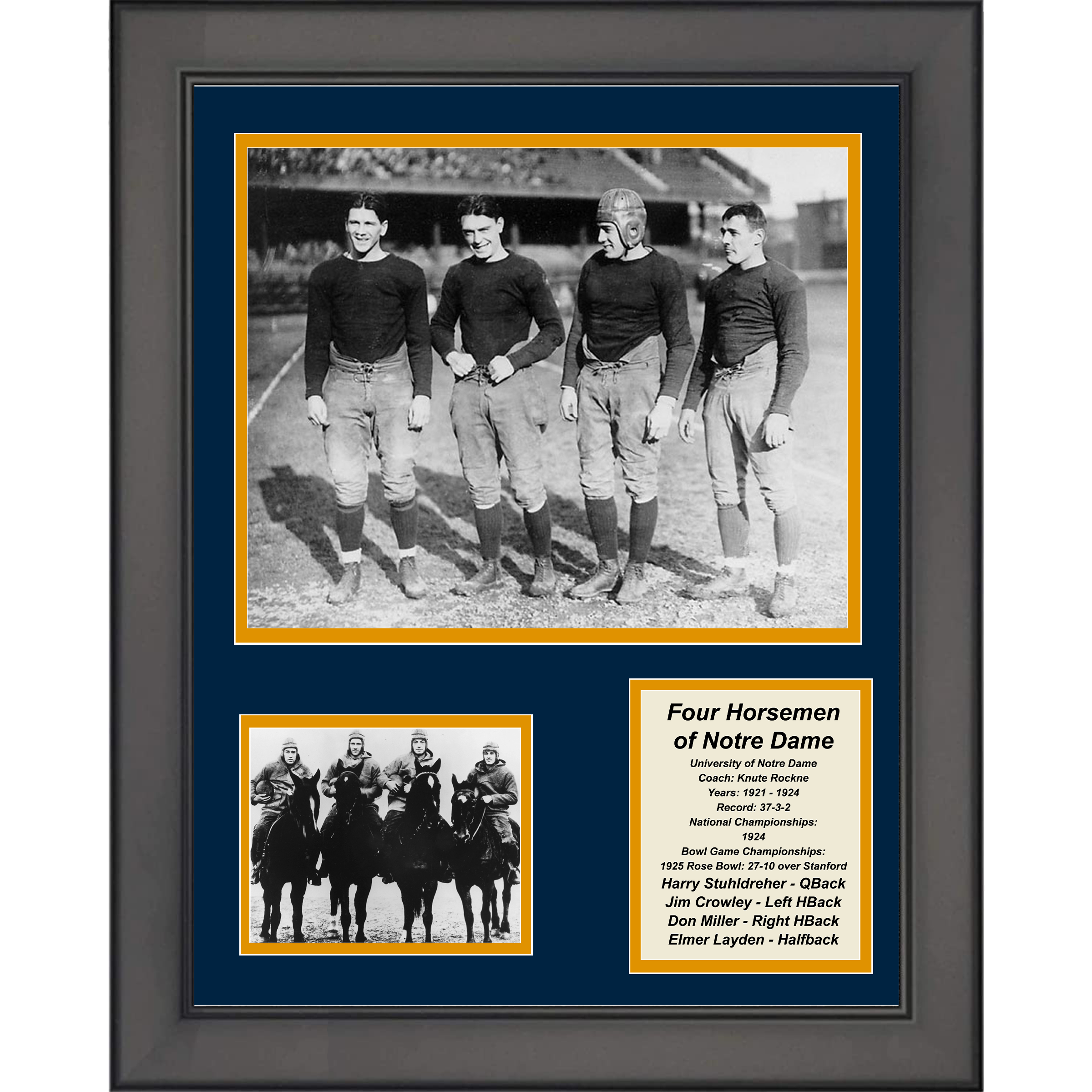 Framed Four Horsemen Notre Dame Fighting Irish 11"x14" College Football Three Photo Collage