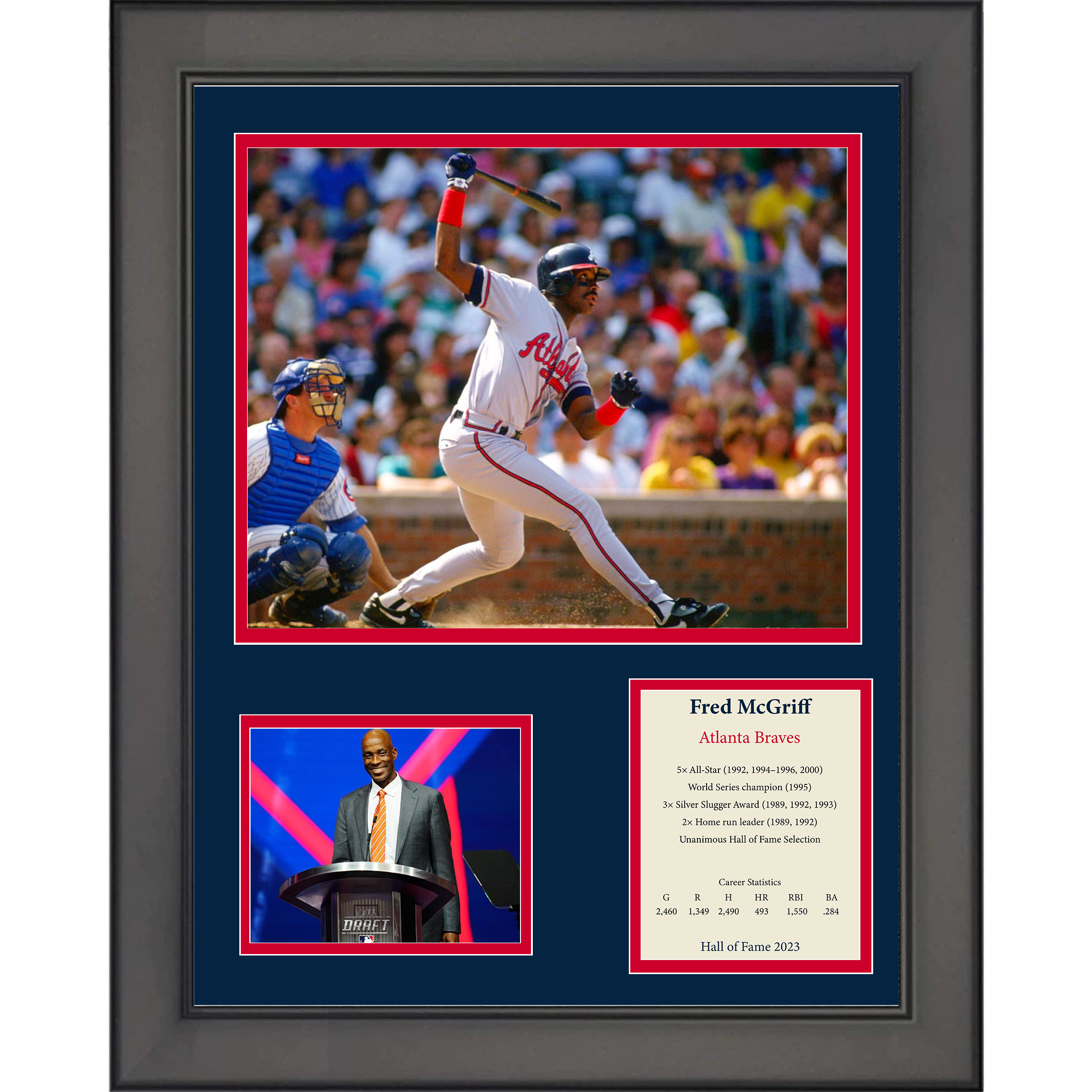 Framed Fred McGriff Hall of Fame Atlanta Braves 11"x14" Baseball Three Photo Collage