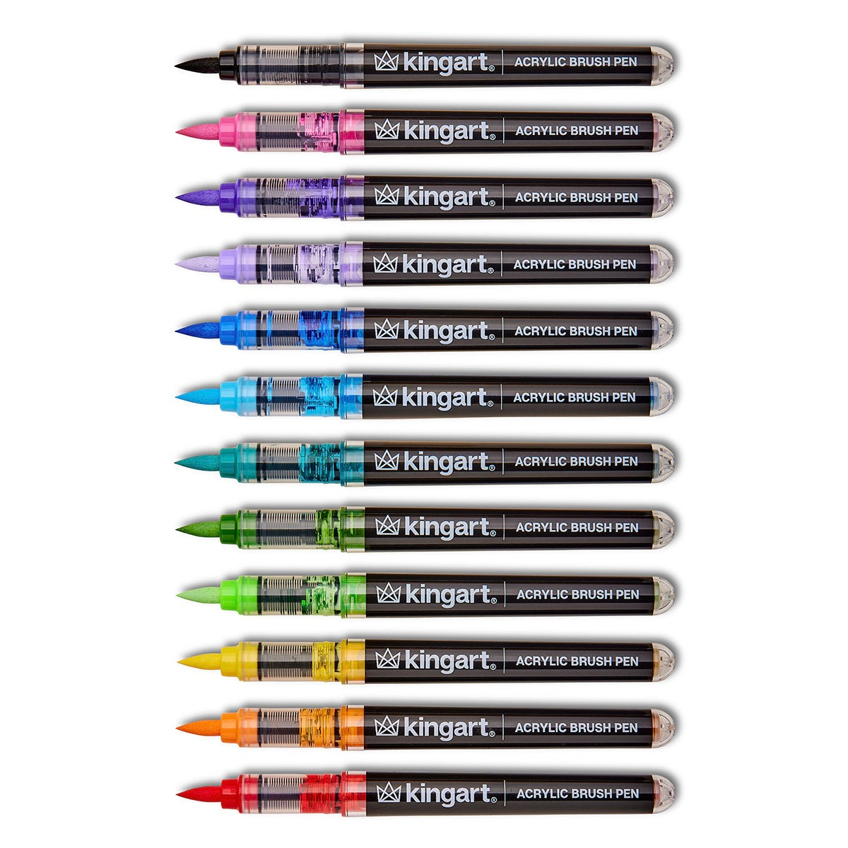 Acrylic Brush Tip Pens 12 Bright Colors