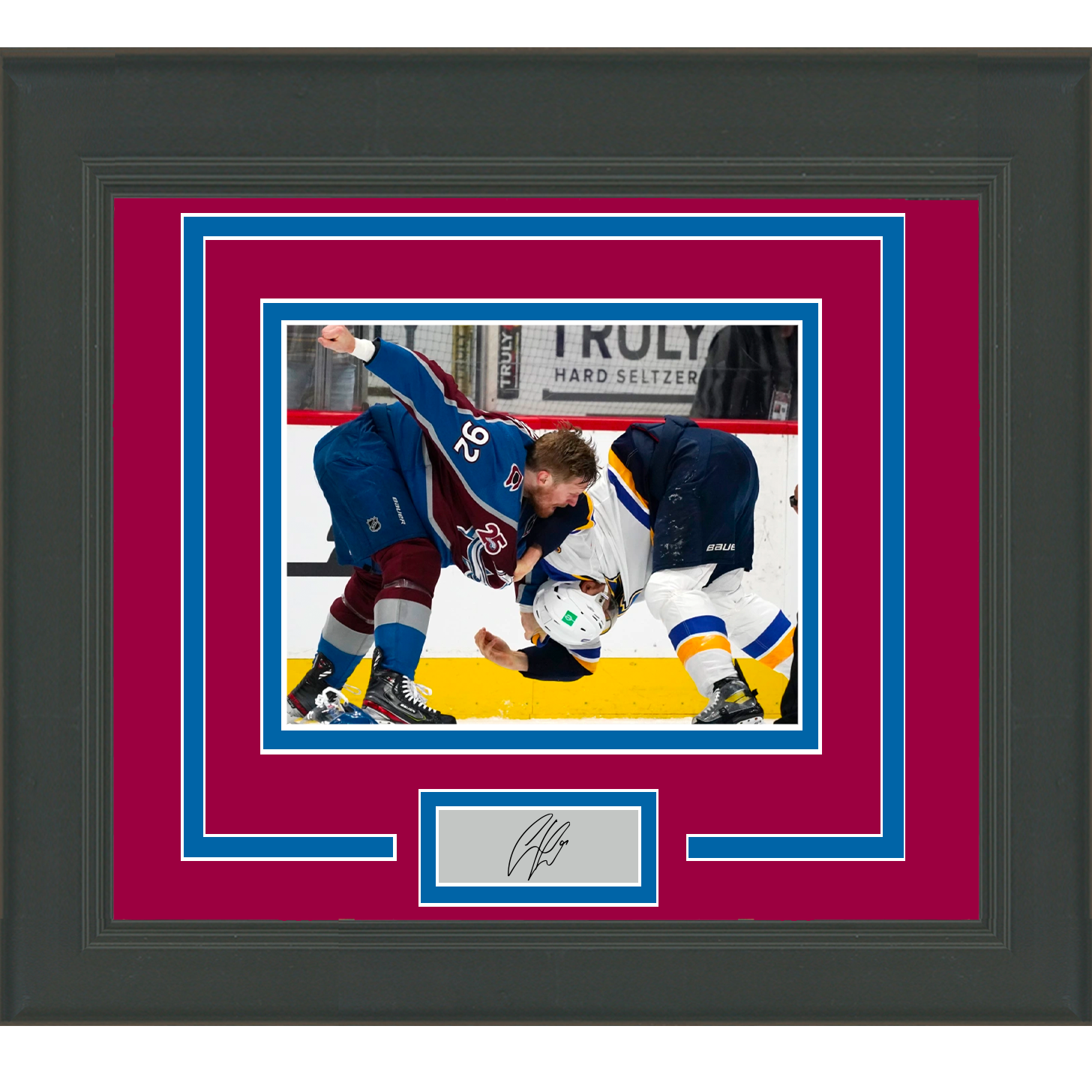 Framed Gabriel Landeskog Facsimile Laser Engraved Signature Auto Colorado Avalanche 11x14 Hockey Photo
