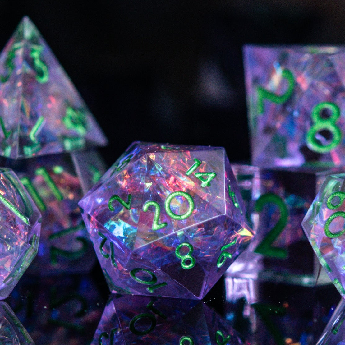 Galactic Shatter Sharp-Edged Resin Dice Set