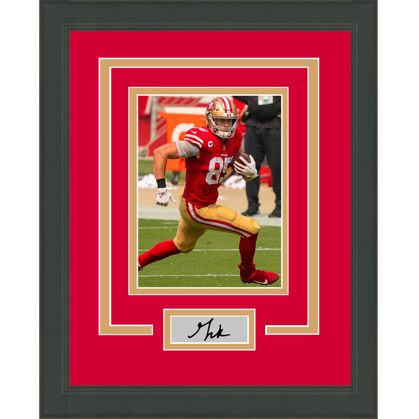 Framed George Kittle Facsimile Laser Engraved Signature Auto San Francisco 49ers 11x14 Football Photo