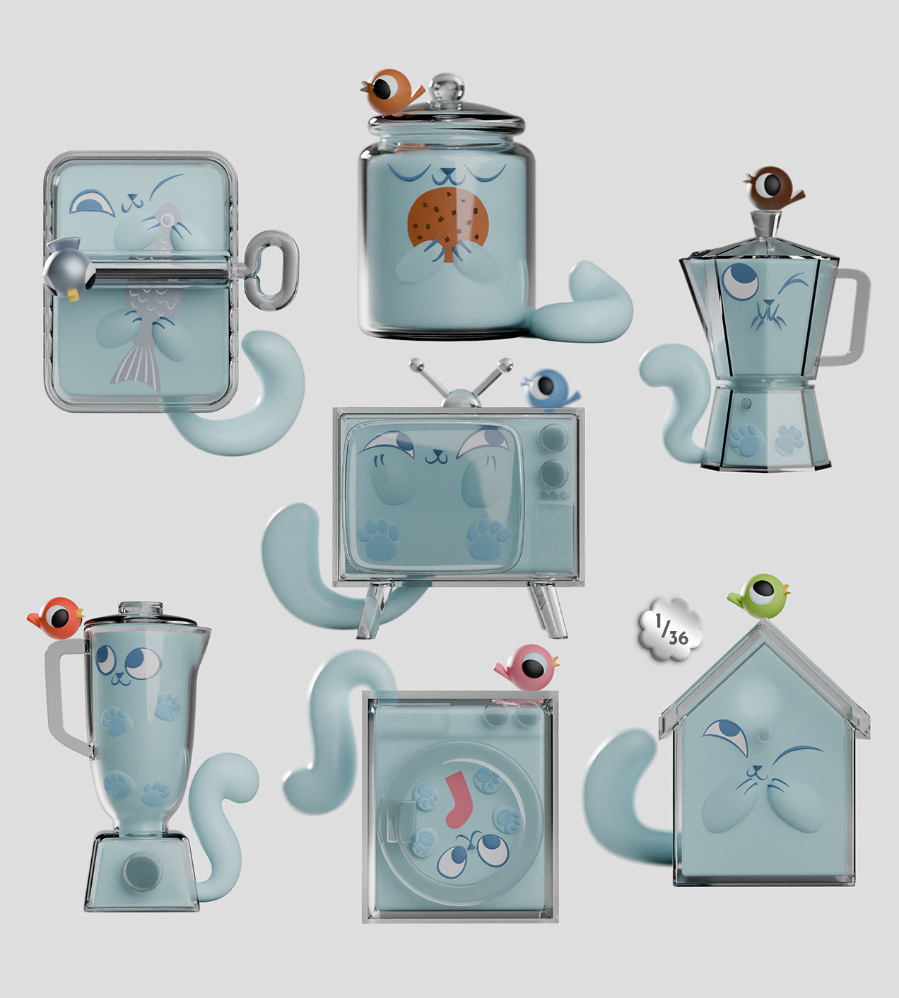 Kaleidos Creative: Ghost Cat Blind Box