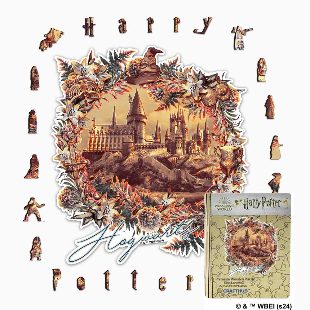 Harry Potter - Hogwarts Castle - Utilitarian Romance Wooden Jigsaw Puzzle