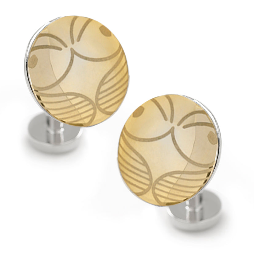 Harry Potter Golden Snitch Hidden Deathly Hallows Locket Cufflinks