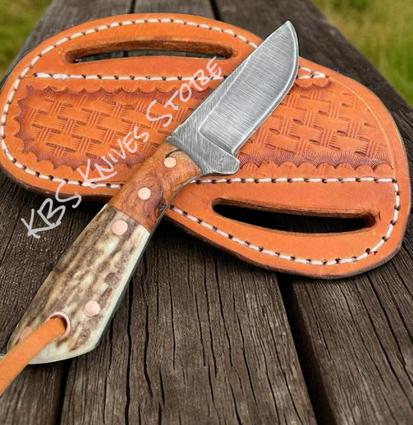 Handmade Buckaroo Knife for Wrangler – D2 Steel with Antler Horn & Rosewood