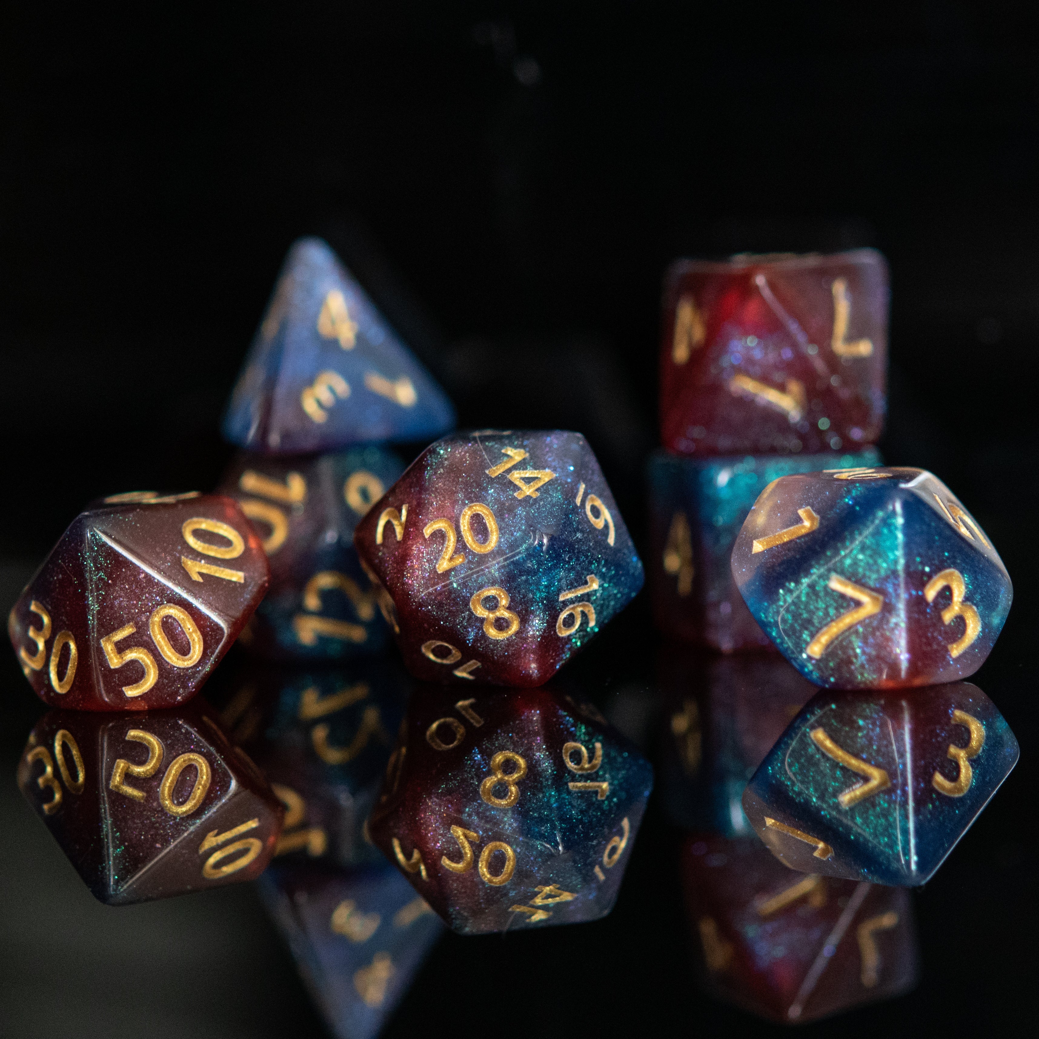 Helix Galaxy Acrylic Dice Set