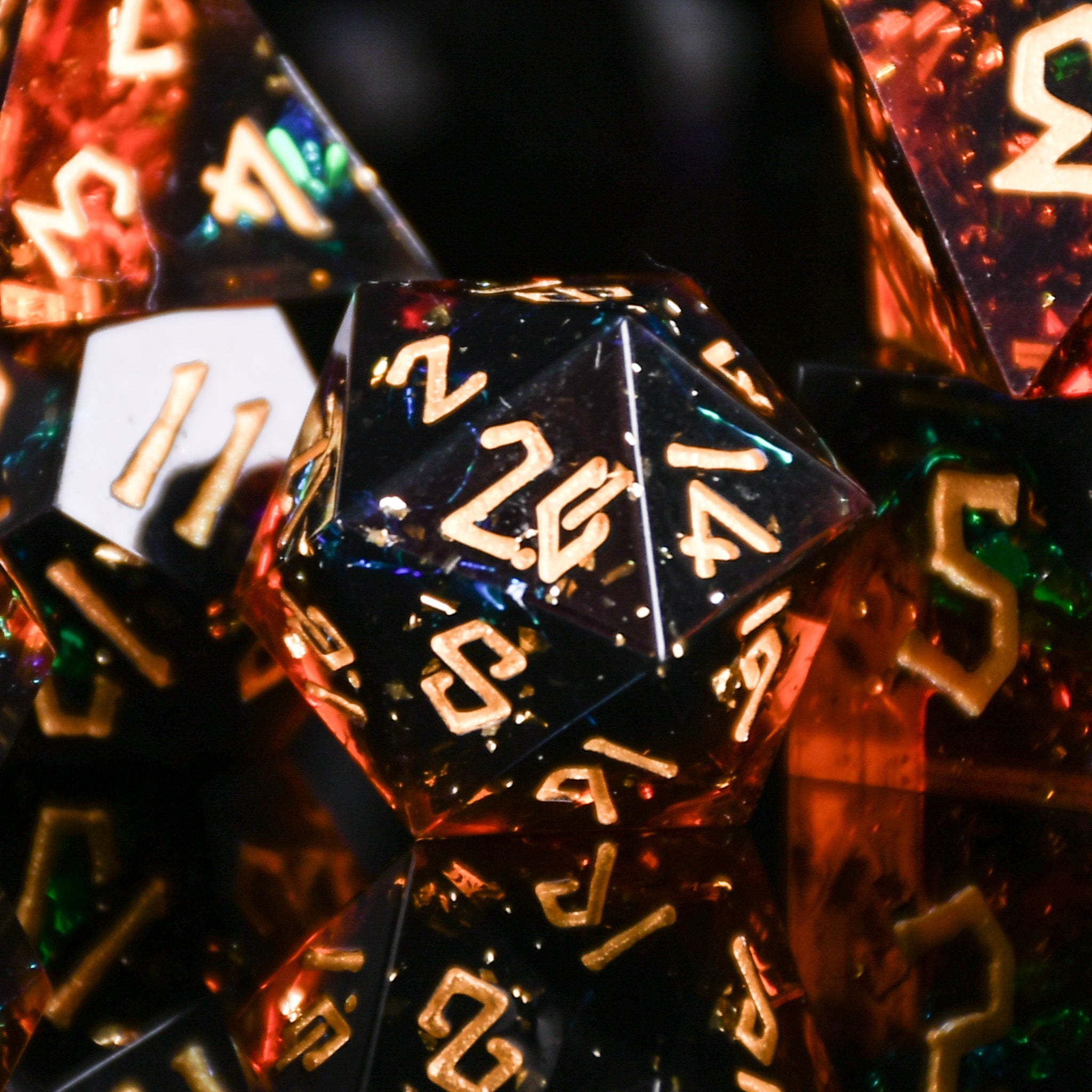 Hellish Rebuke Sharp-Edged Resin Dice Set