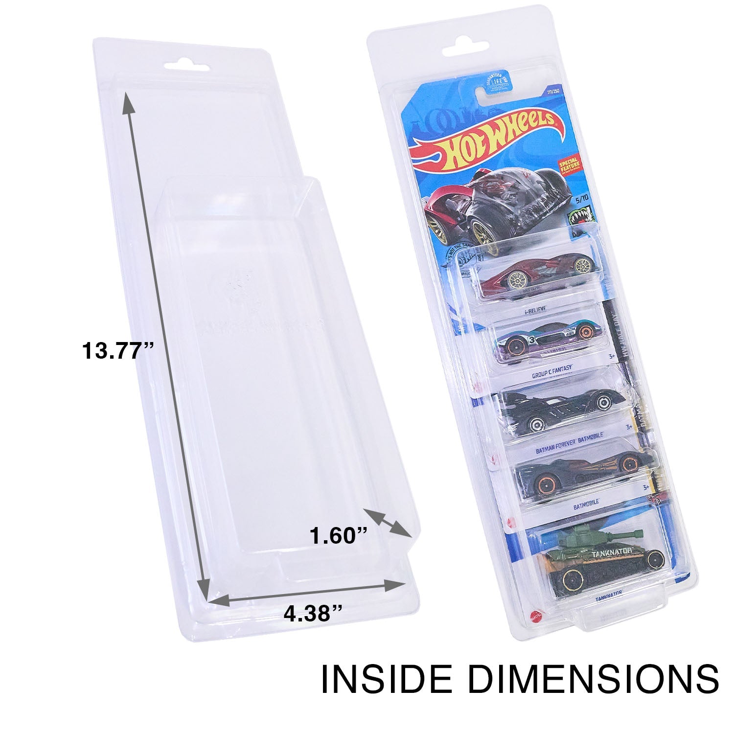 Platinum Protectors for 5-Pack of Hot Wheels Mainline 5 Individual Cars