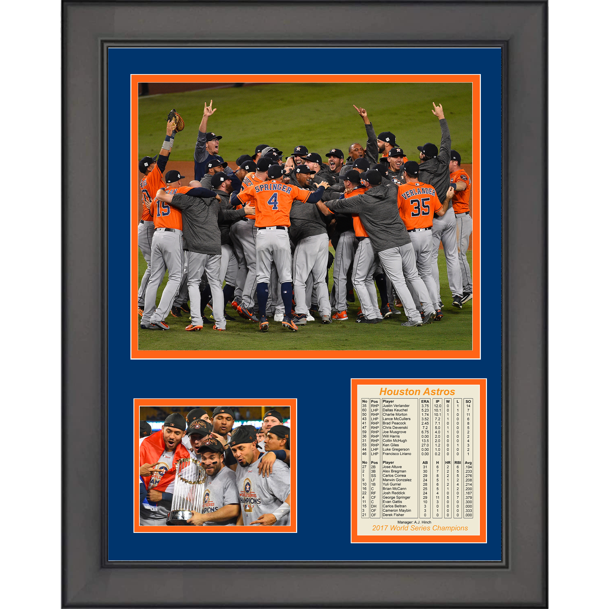 Framed Houston Astros 2017 World Series Champions 11"x14" Baseball Three Photo Collage