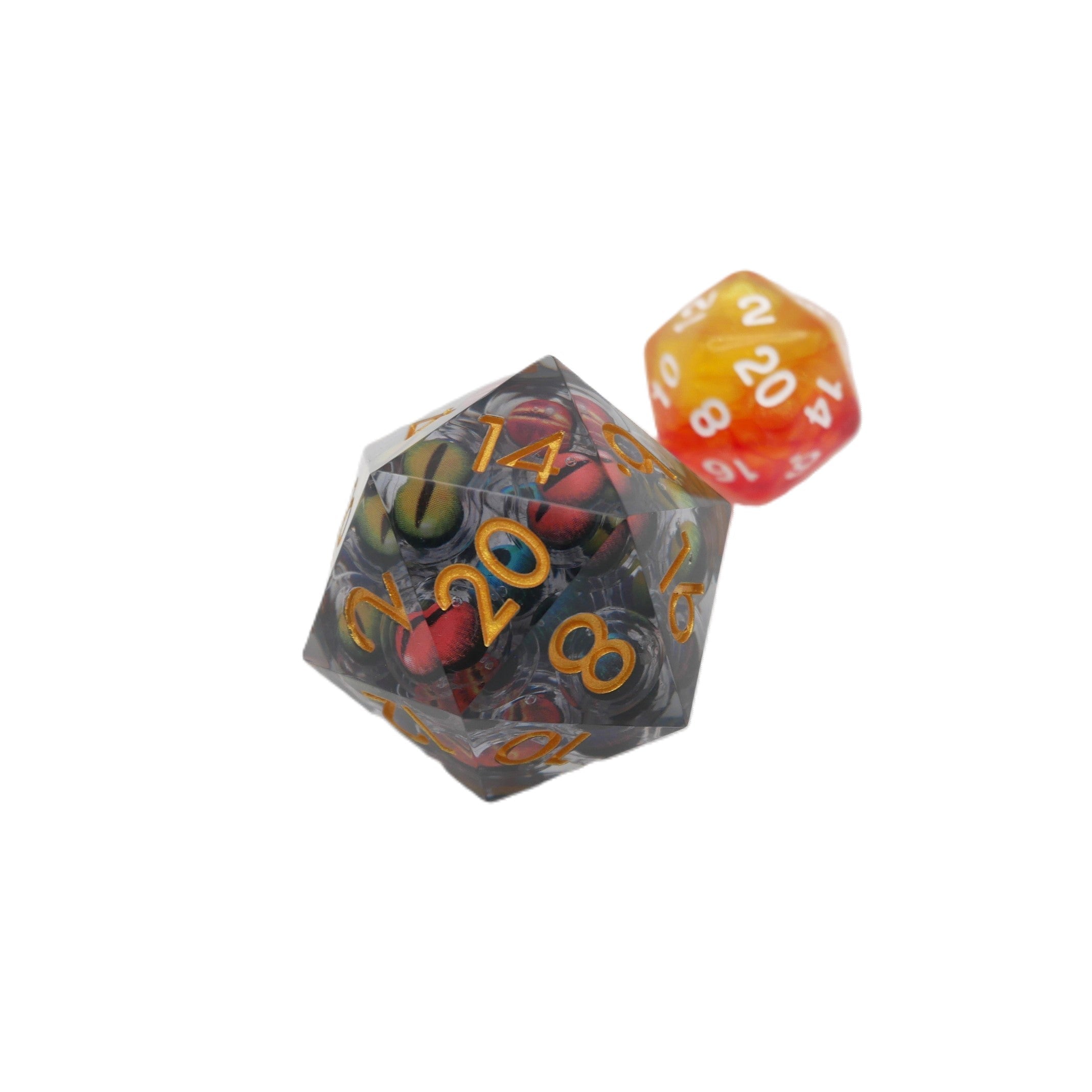Hydra's Eyes | Giant D20 Moving Eye DnD Dice | Acrylic RPG Gaming Dice
