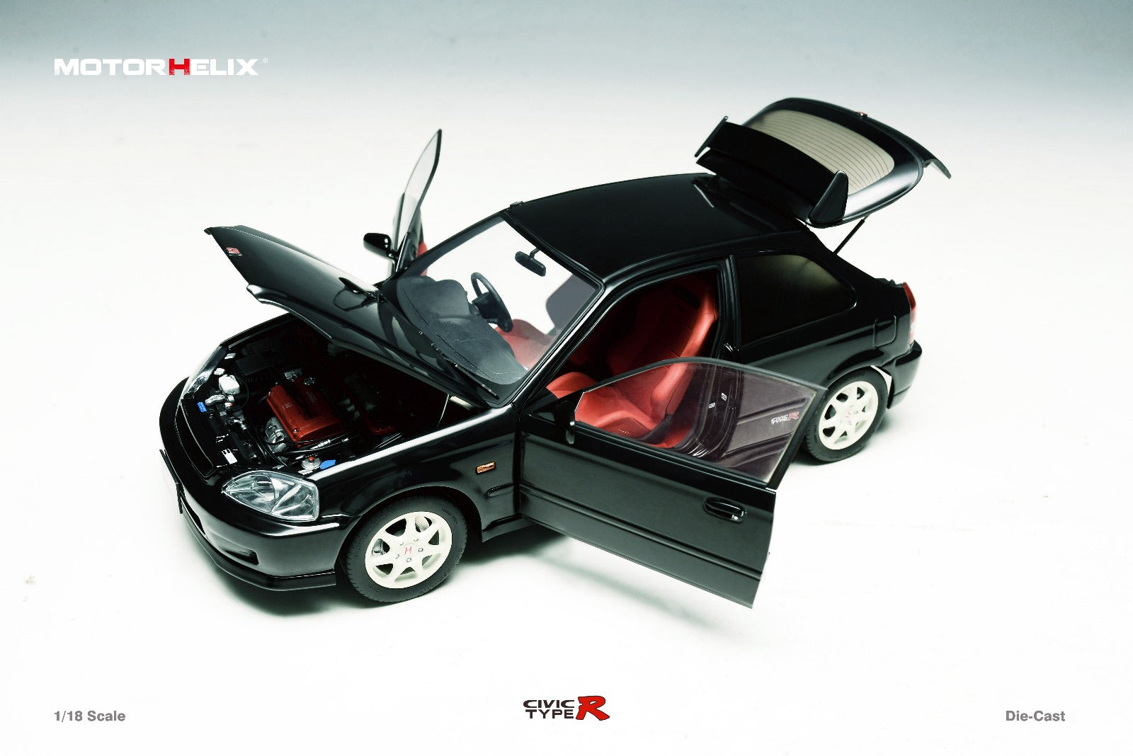 MOTORHELIX Honda Civic Type-R EK9-120 BLACK Fully Openable 1:18