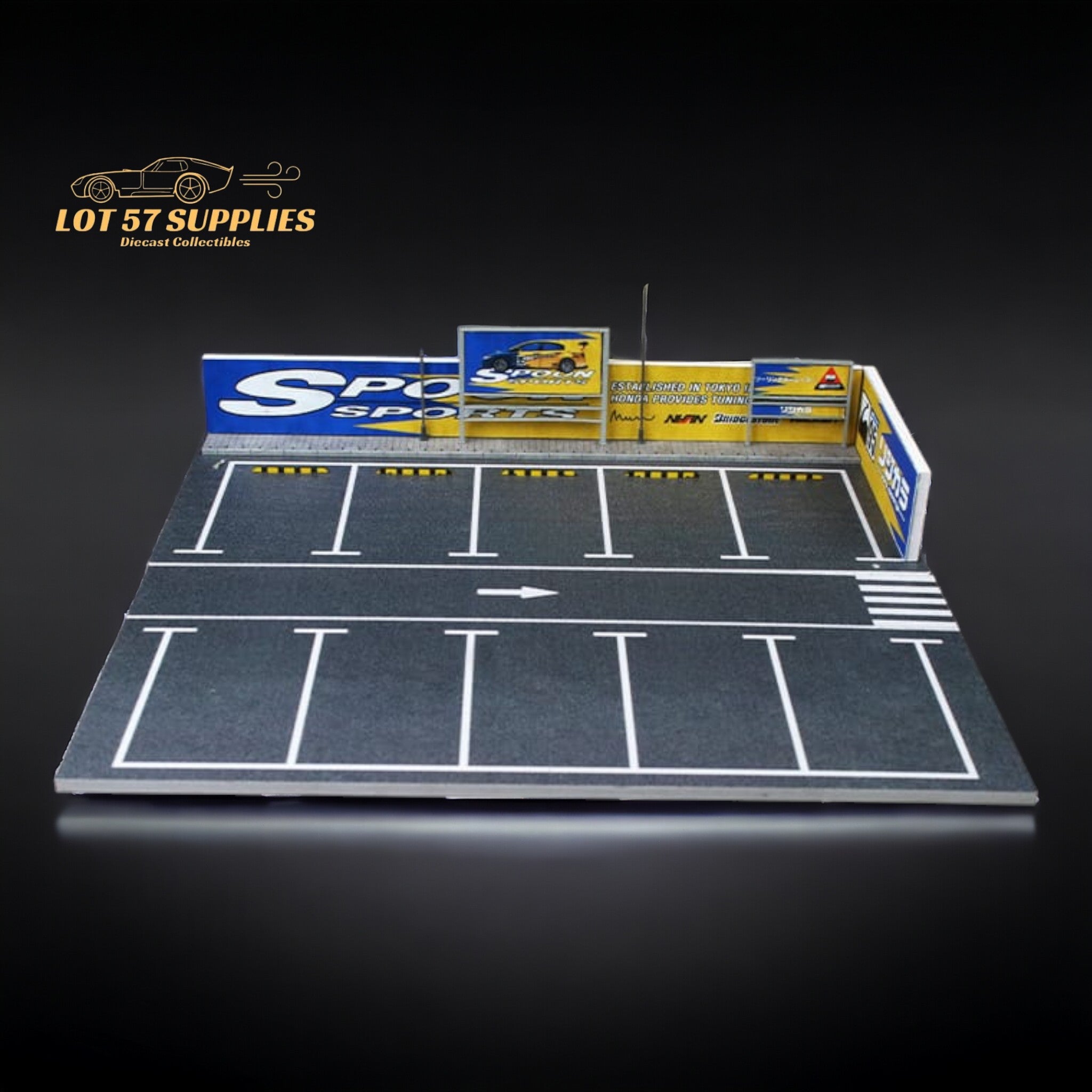 MoreArt Parking Lot Scene SPOON Style Diorama 1:64