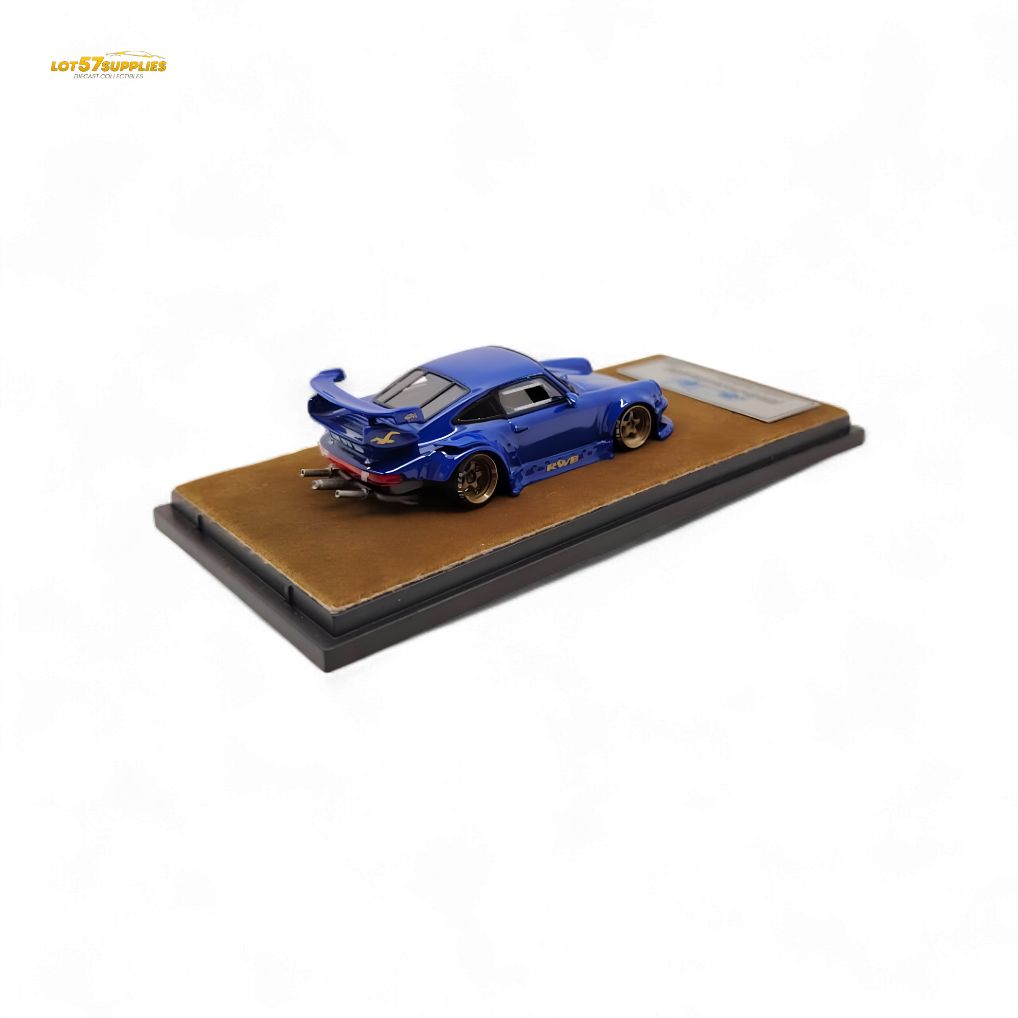 QIDIAN Porsche RWB 930 GT Wing in Blue Resin Model 1:64