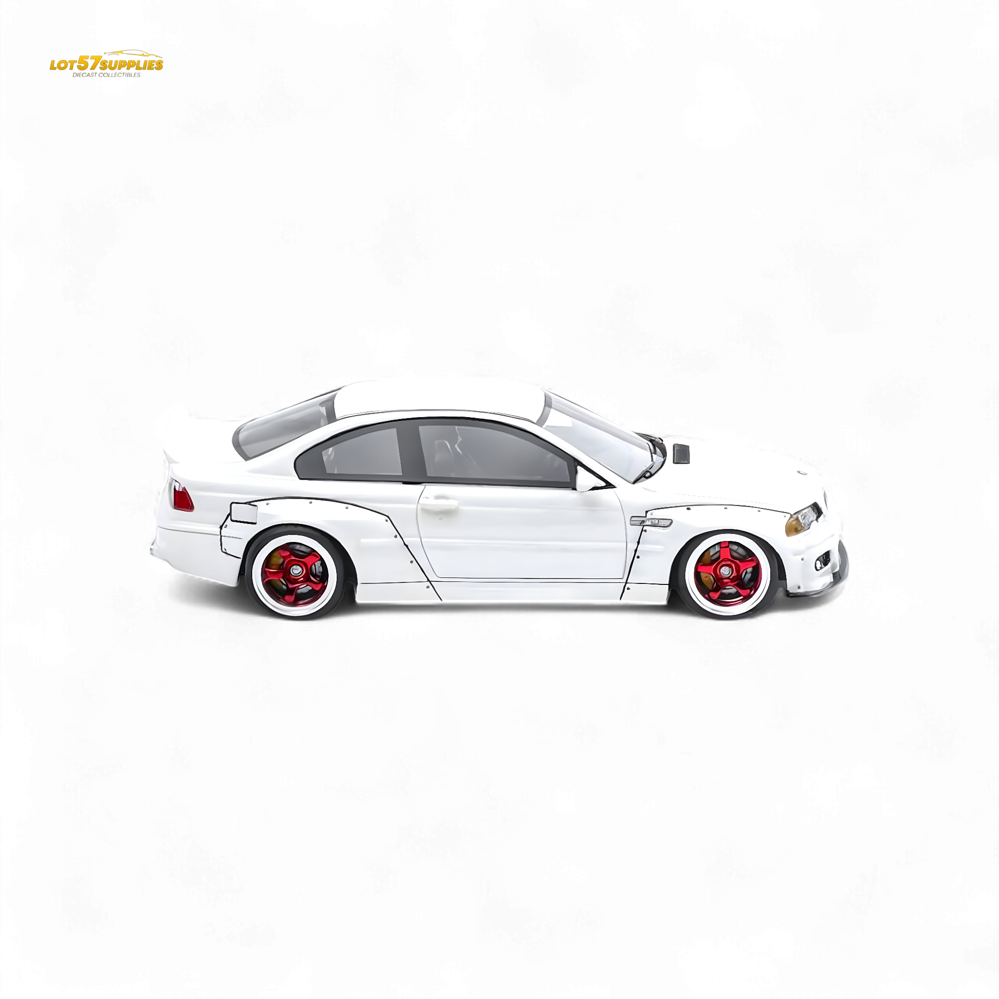 FLAME BMW M3 E46 Widebody Pandem in Pearlescent White Resin 1:64