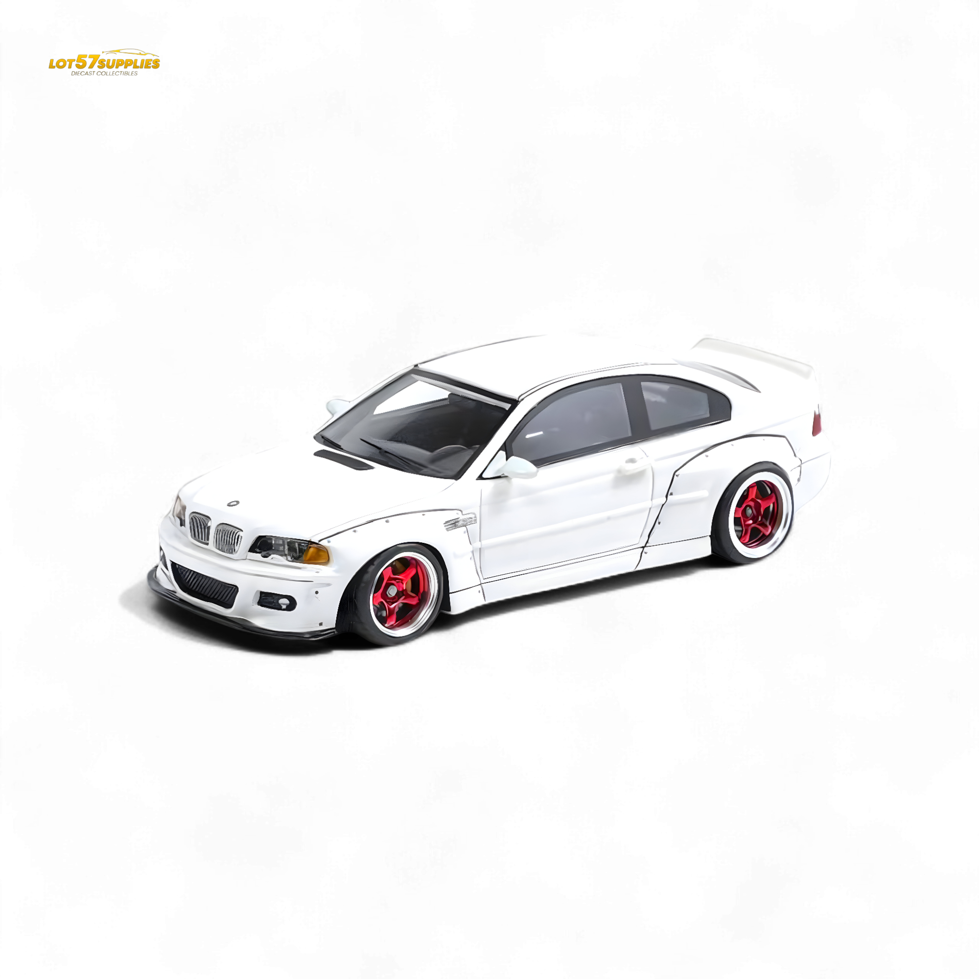 FLAME BMW M3 E46 Widebody Pandem in Pearlescent White Resin 1:64