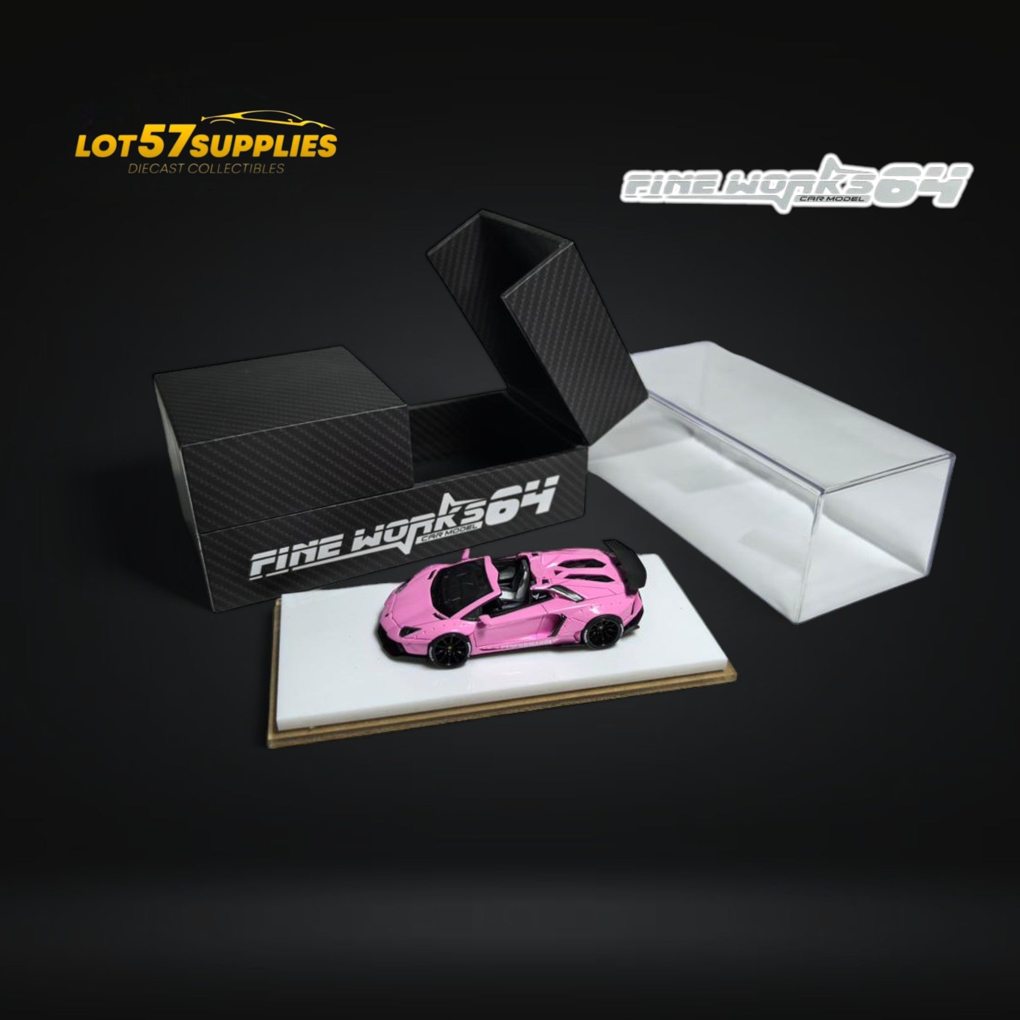 Fine Works Aventador LP700 Luminous Pink Resin 1:64