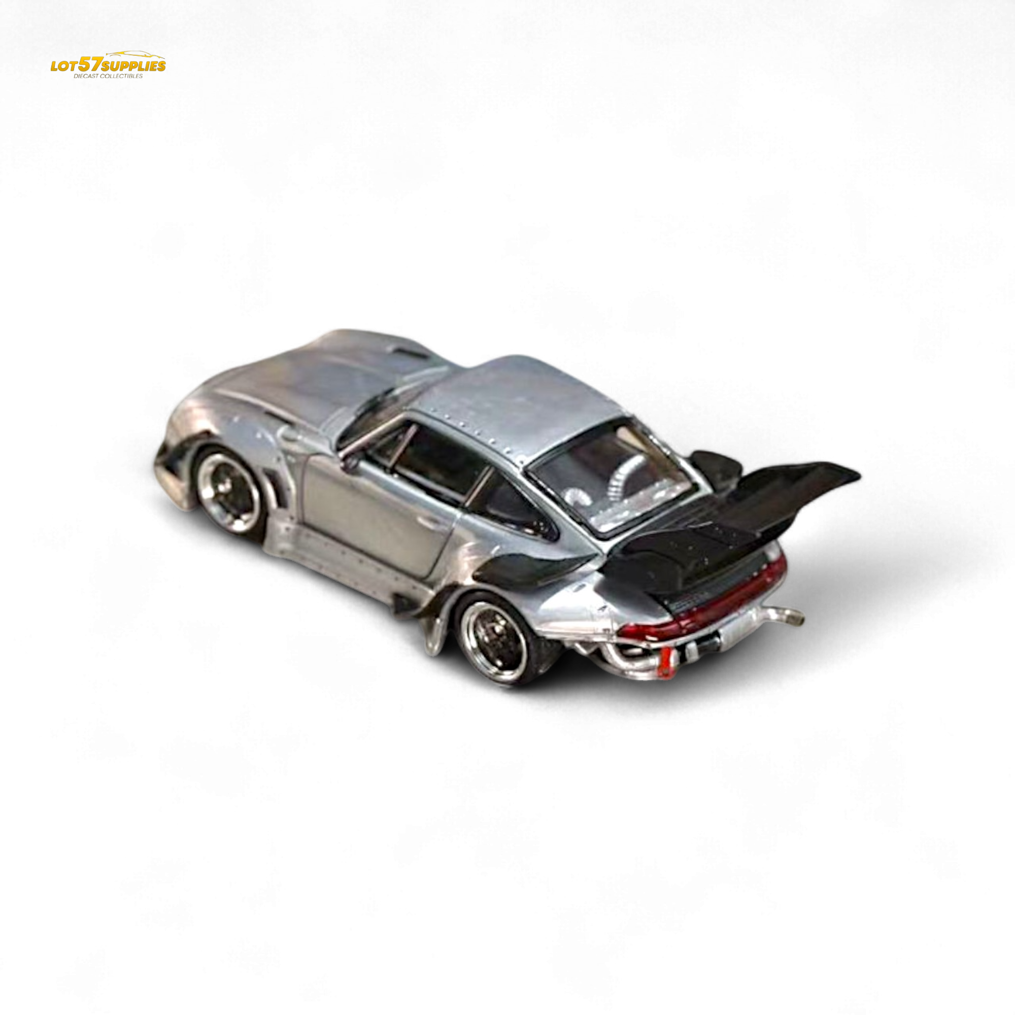 Street Weapon Porsche RWB 993 Raw Varnish Color High Wing 1:64