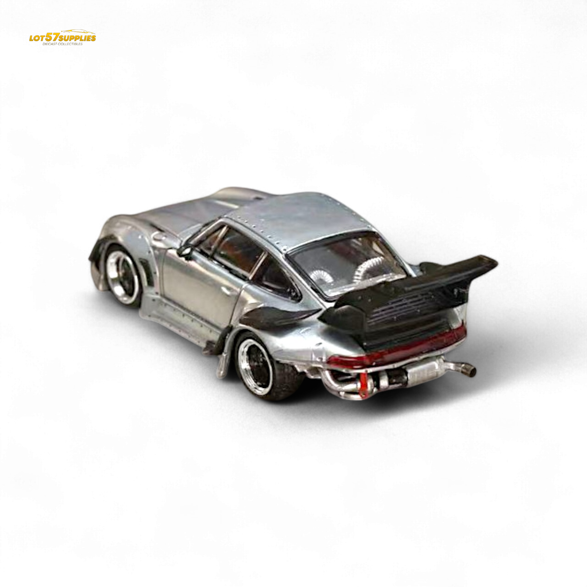 Street Weapon Porsche RWB 993 Raw Varnish Color High Wing 1:64